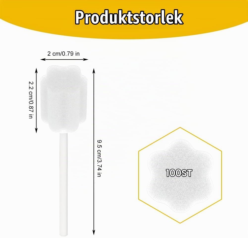 Detalle 2 de ACWOO engångsmunsvampar för munvård, 100-pack med latexfri svamp