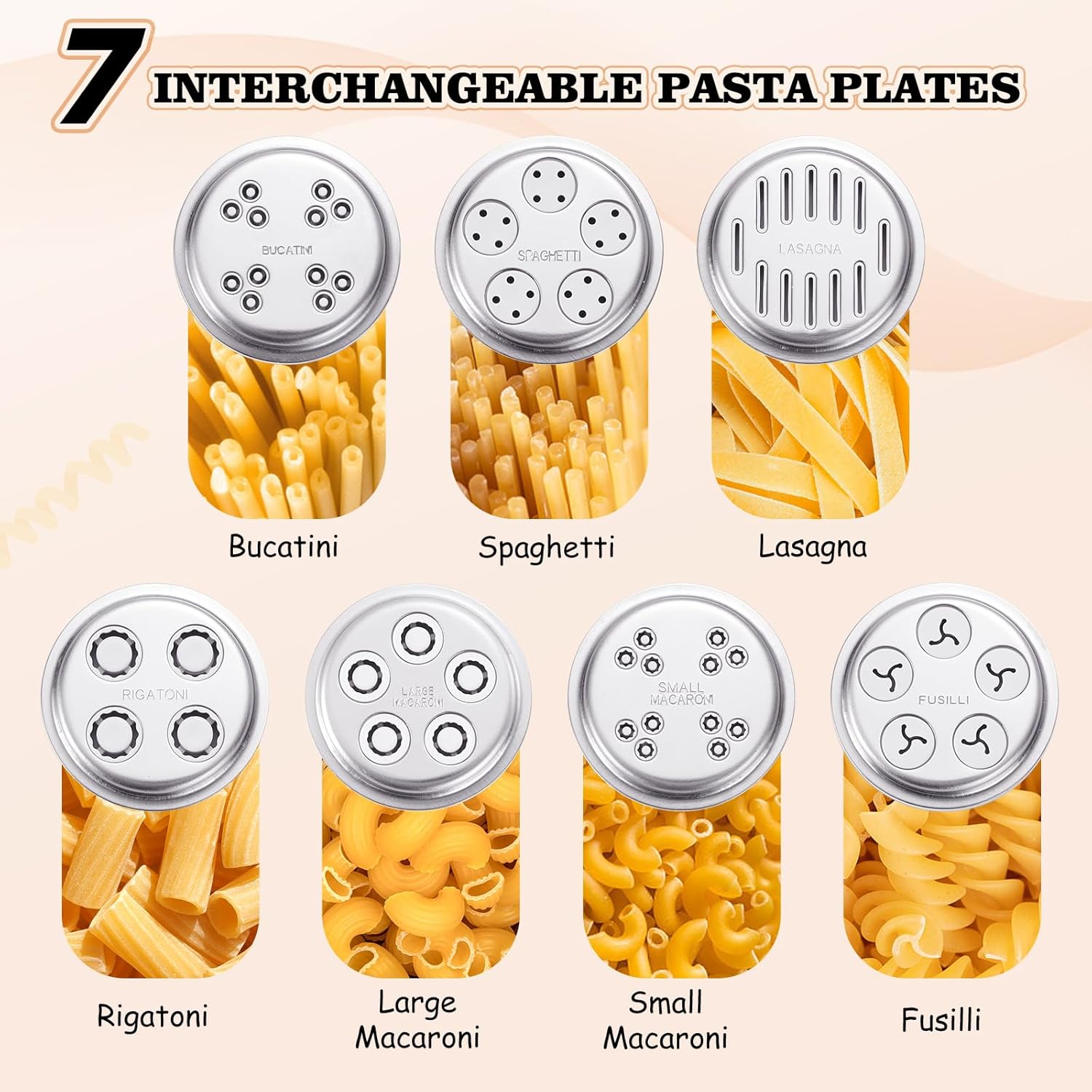 Detalle 2 de Gdrtwwh Pasta Press Attachment for KitchenAid Stand Mixers, 7 Discs