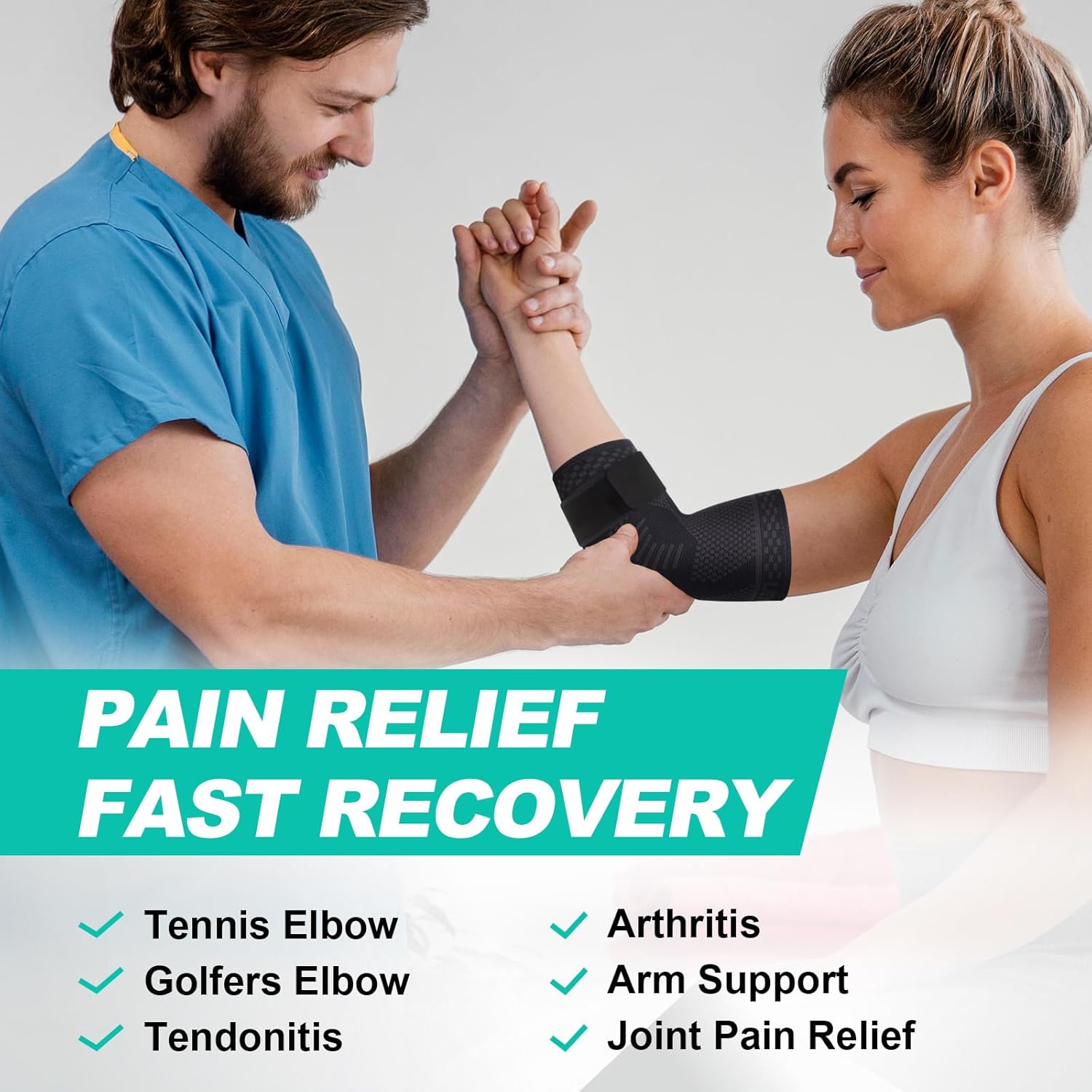 Thumbnail 3 de Lexniush Ellenbogenbandage für Tennisarm & Golferarm, einstellbare Kompression (rechts/links)