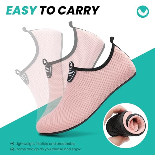 Detalle de Sportvibe Water Shoes Women/Men – Lightweight, Quick-Dry Barefoot Pool Shoes (Pink, UK 6 / EU 39)