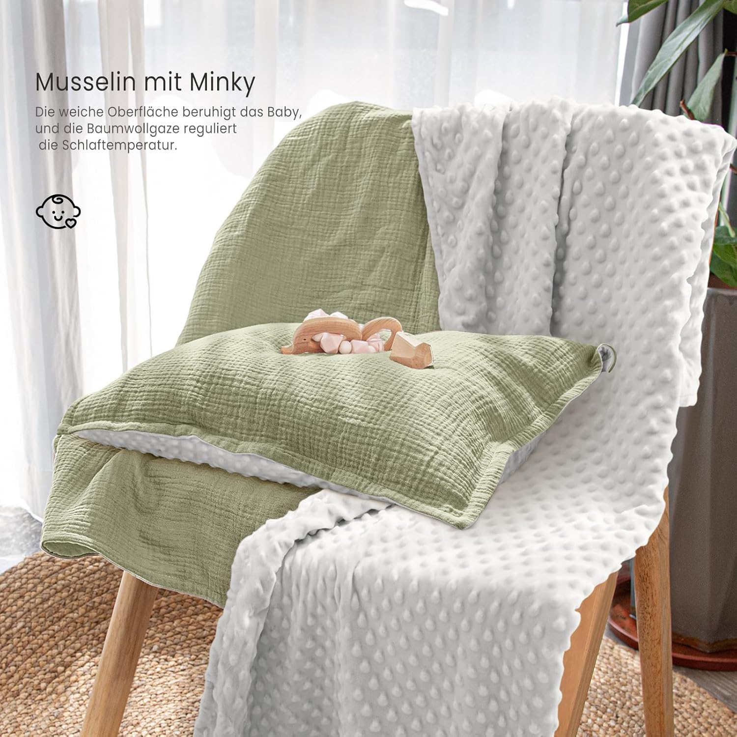 Thumbnail 6 de lulumoon Kinderbettwäsche 100x135 + 40x60 aus Musselin-Baumwolle, OEKO-TEX Standard 100
