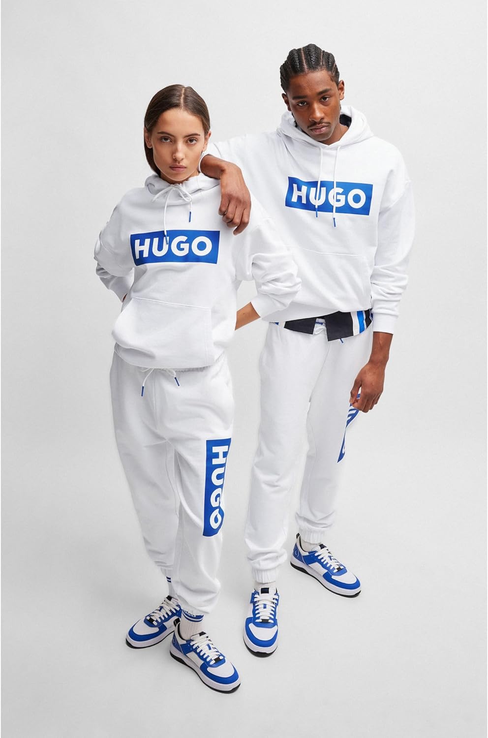 Thumbnail 1 de HUGO Mens Nalves Logo-print hoodie in cotton terry