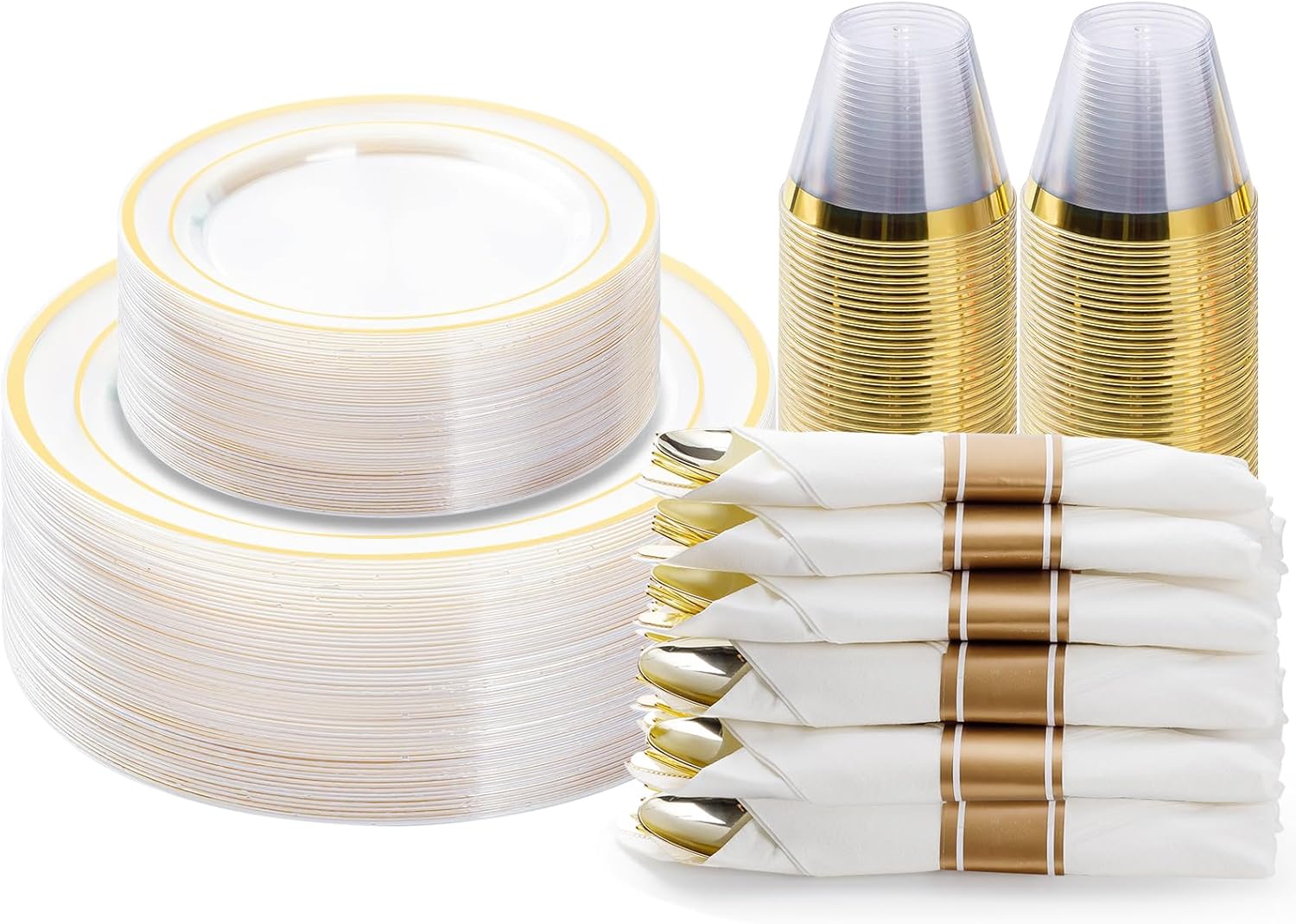 Thumbnail 6 de BESTVIP 350PCS Gold Dinnerware Set for 50 🍽️