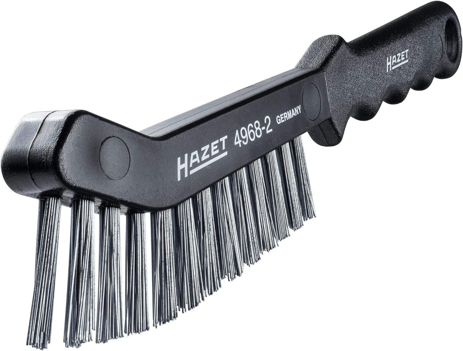 Detalle 2 de HAZET 4968-2 ブレーキキャリパーブラシ 2列スチールワイヤー・細型設計・吊り下げ穴付き