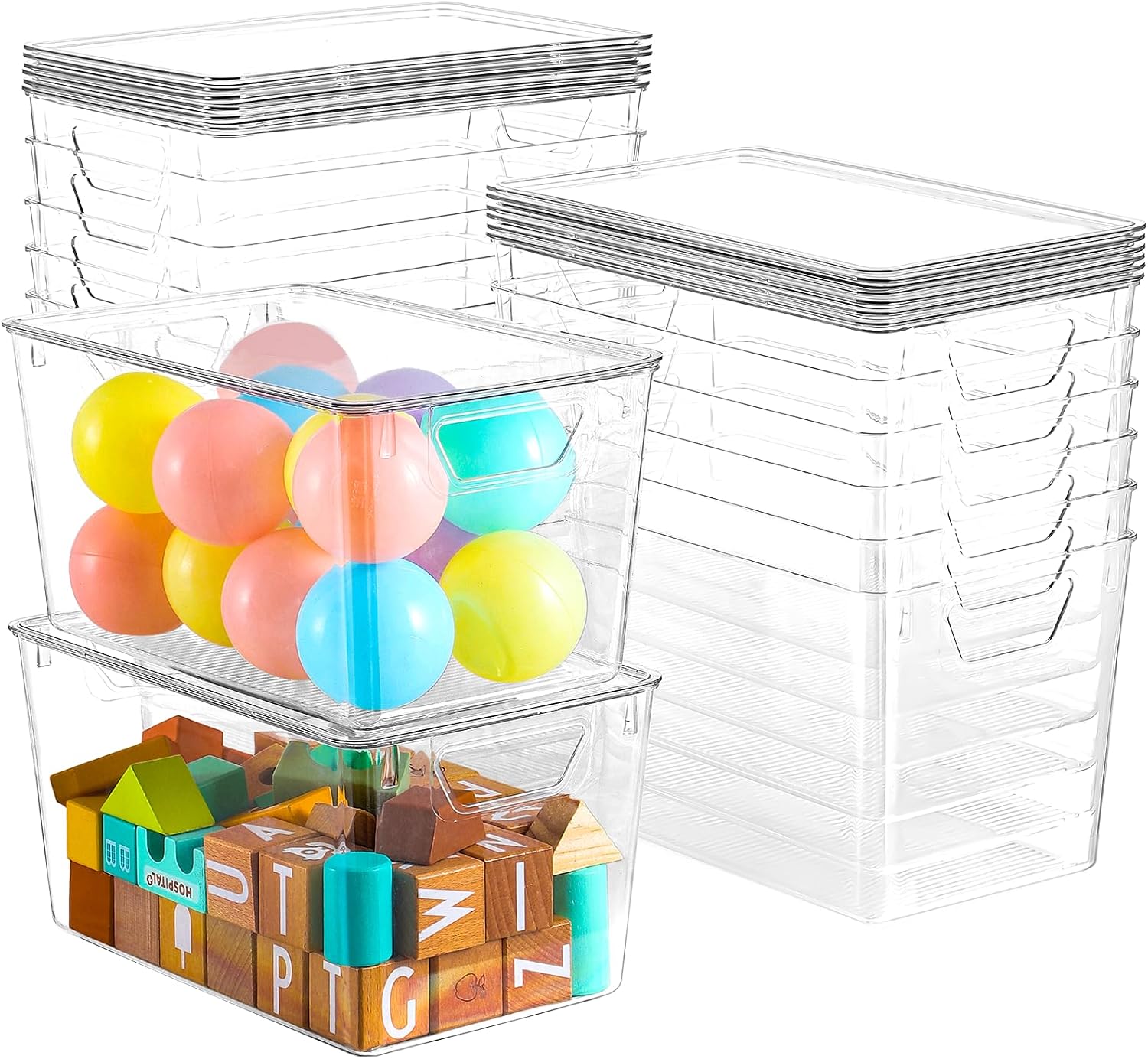 Detalle de Clear Storage Bins 7 Quart 12-Pack for Organization