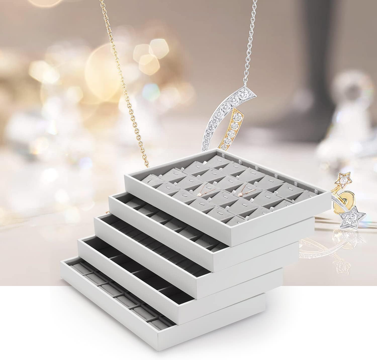 Thumbnail 5 de Papten Bandeja Apilable para Joyas con 13 Compartimentos💍