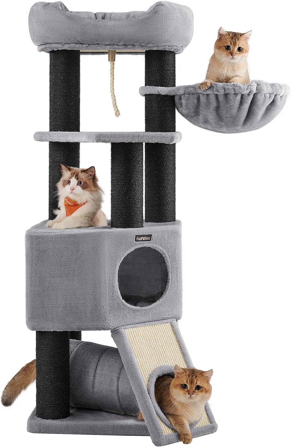 Detalle de FEANDREA CLAWFY PCT02W krabpaal van 141 cm met grot en hangmat