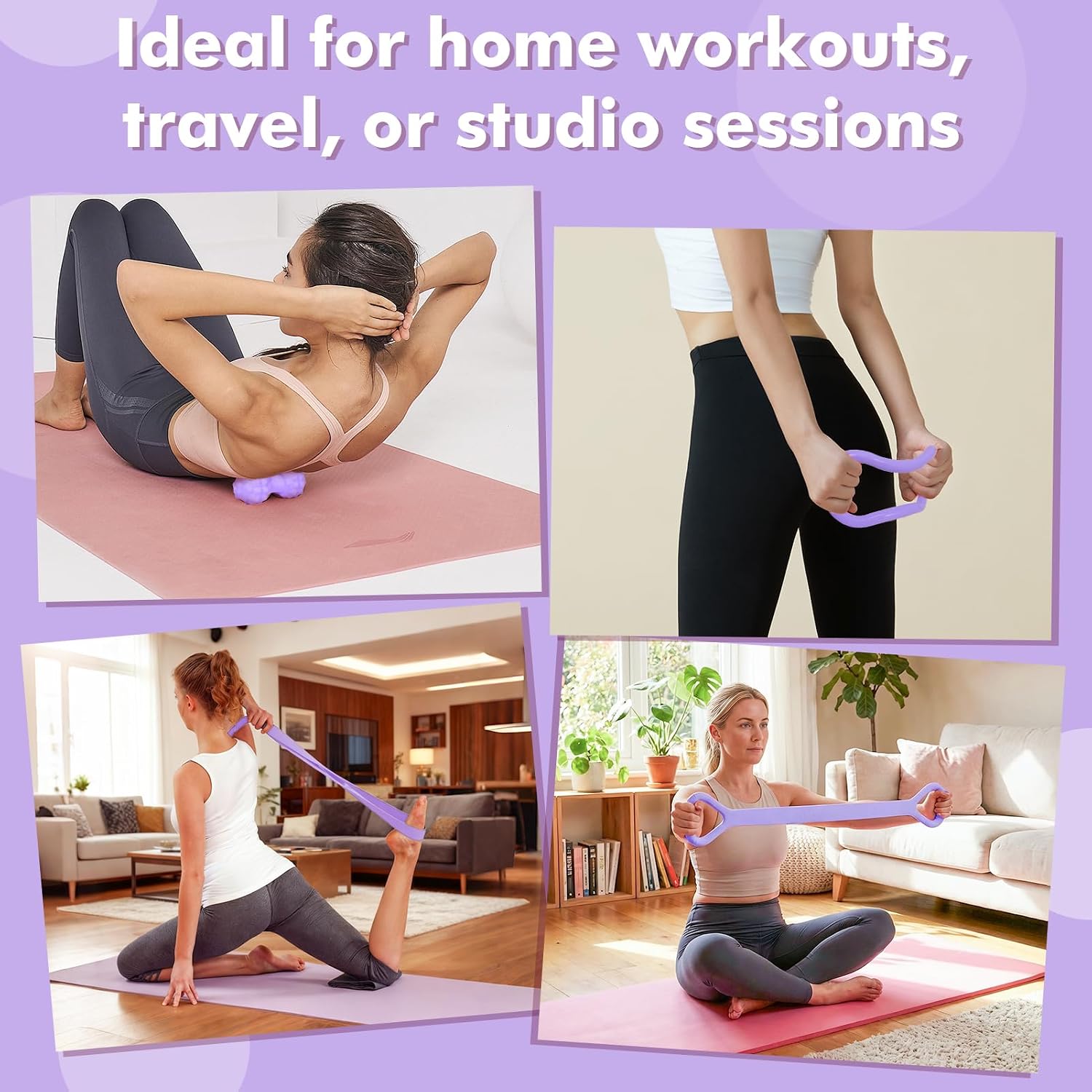 Detalle de LZDMY Pilates Equipment Ring Kit 15 PCS – Complete Home Fitness Set for Women