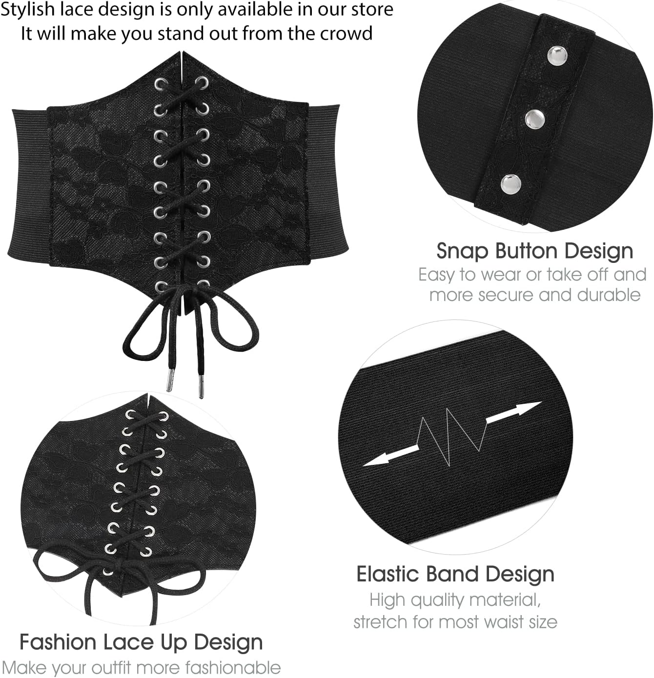 Detalle 2 de JASGOOD Renaissance Corset Belt Faux Leather