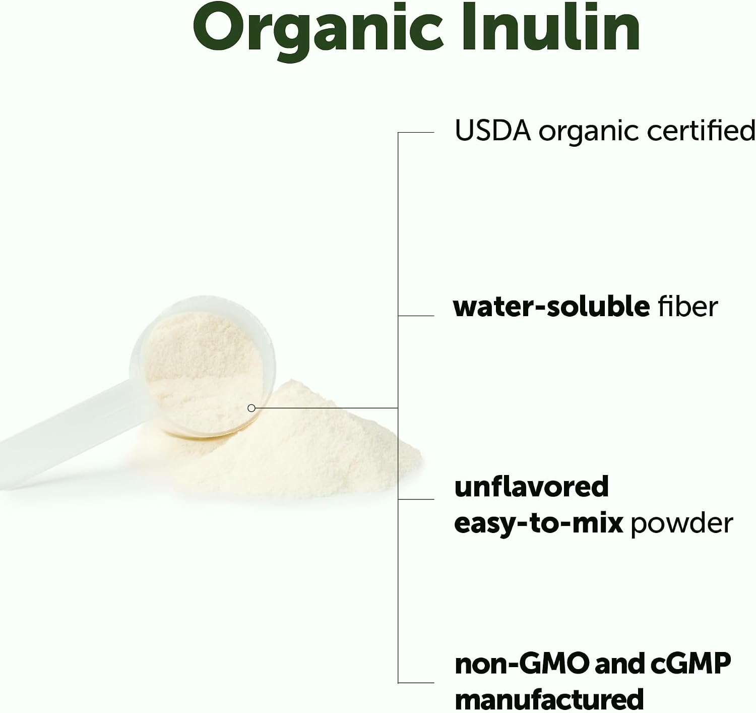 Detalle de Micro Ingredients Inulin Fiber Powder, 1.1 lb