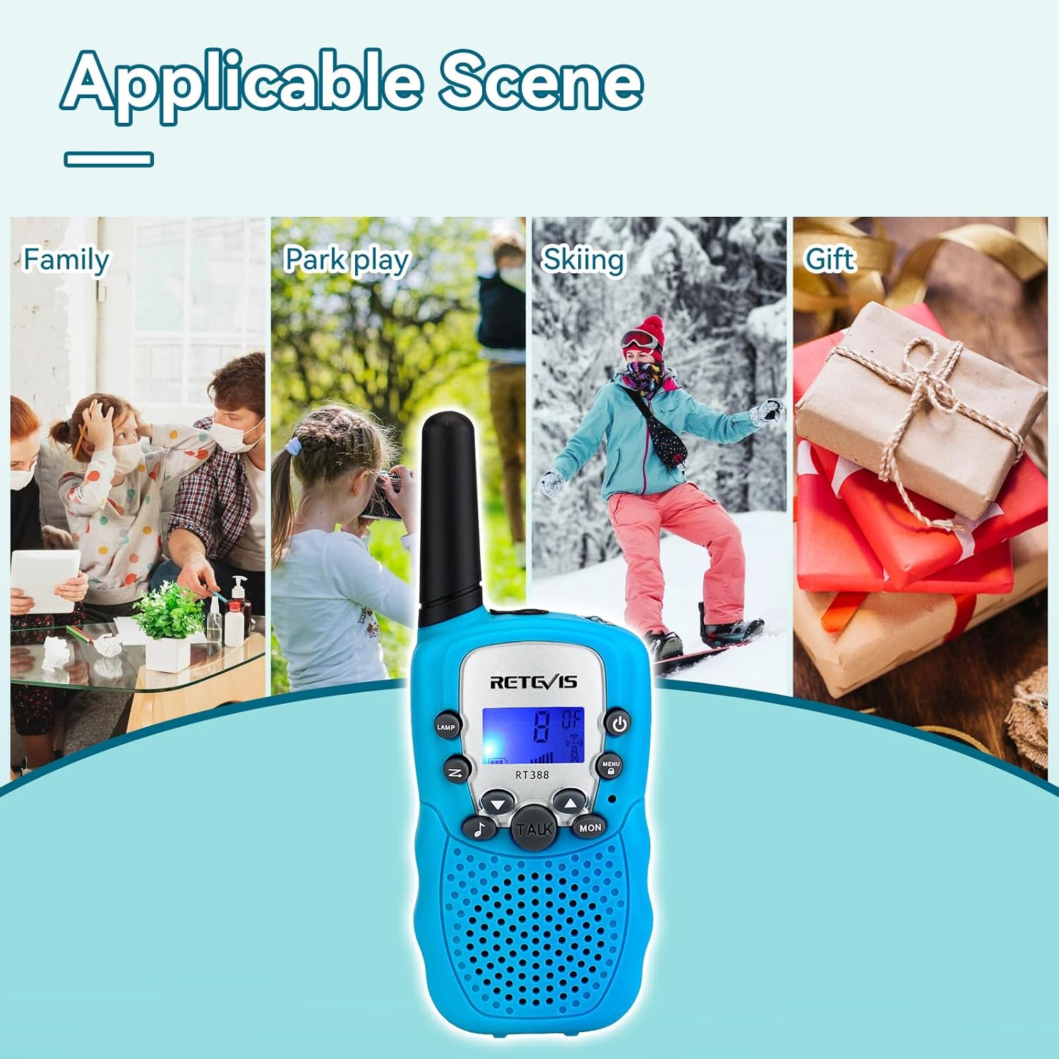 Thumbnail 6 de Retevis RT388 walkie talkie para niños (PMR 446) con linterna y VOX, 1 par