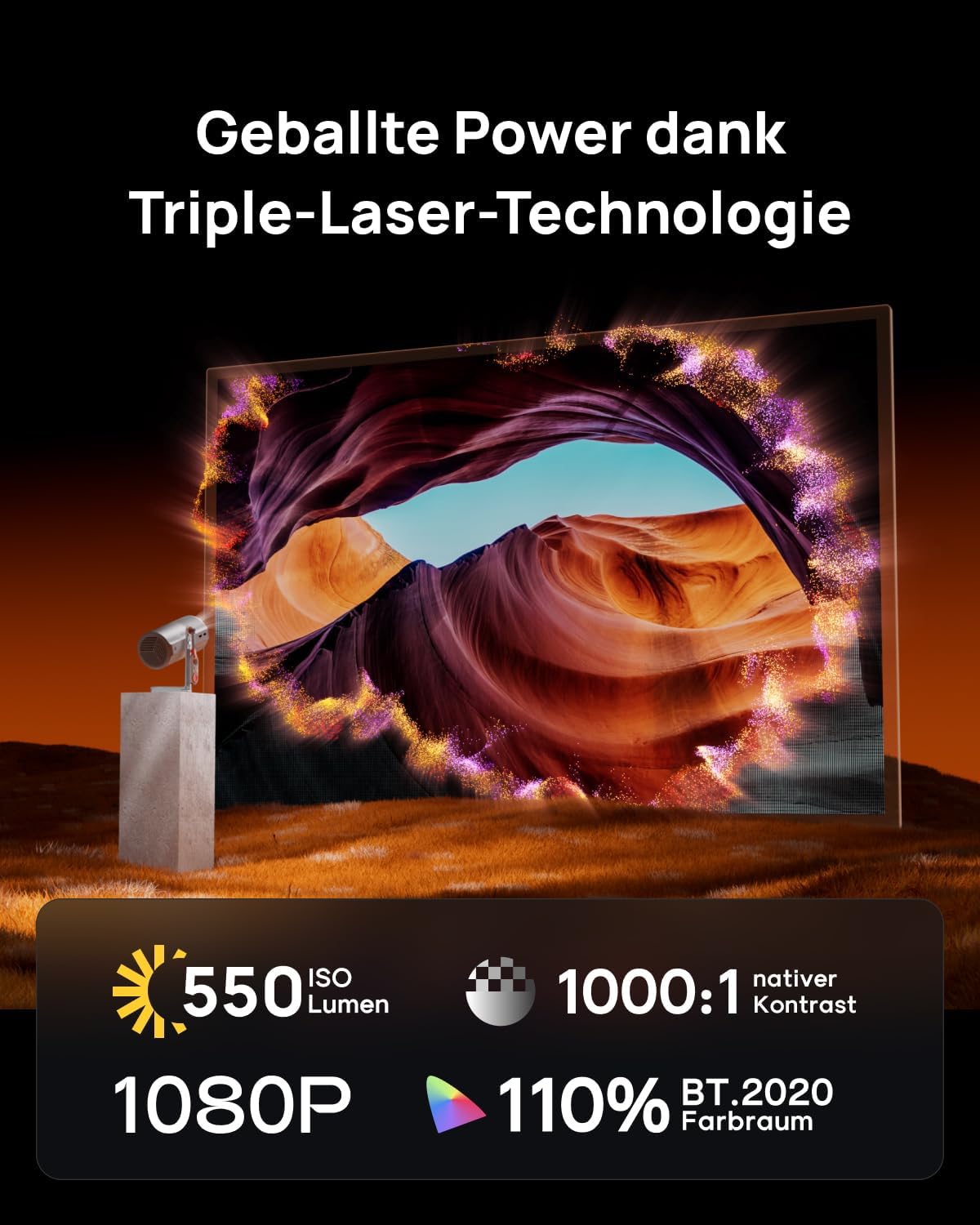 Detalle 2 de XGIMI MoGo 4 Laser Handy Beamer mit Akku