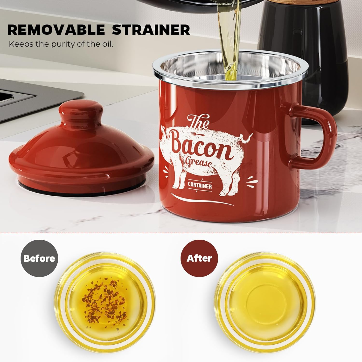 Detalle 2 de PGYARD Mini Bacon Grease Container 15oz