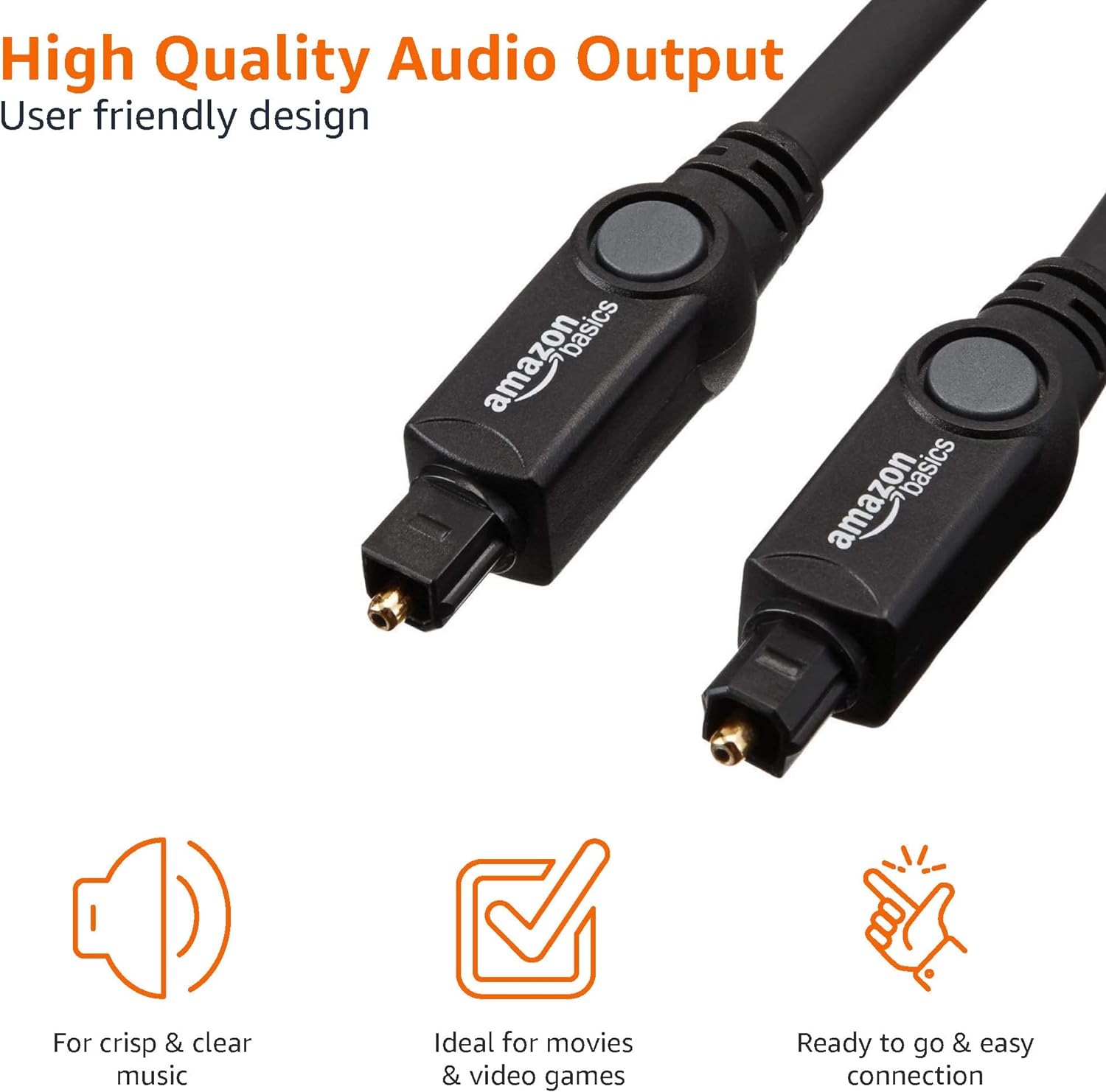 Thumbnail 2 de Amazon Basics câble optique audio numérique TOSLINK 3 m noir