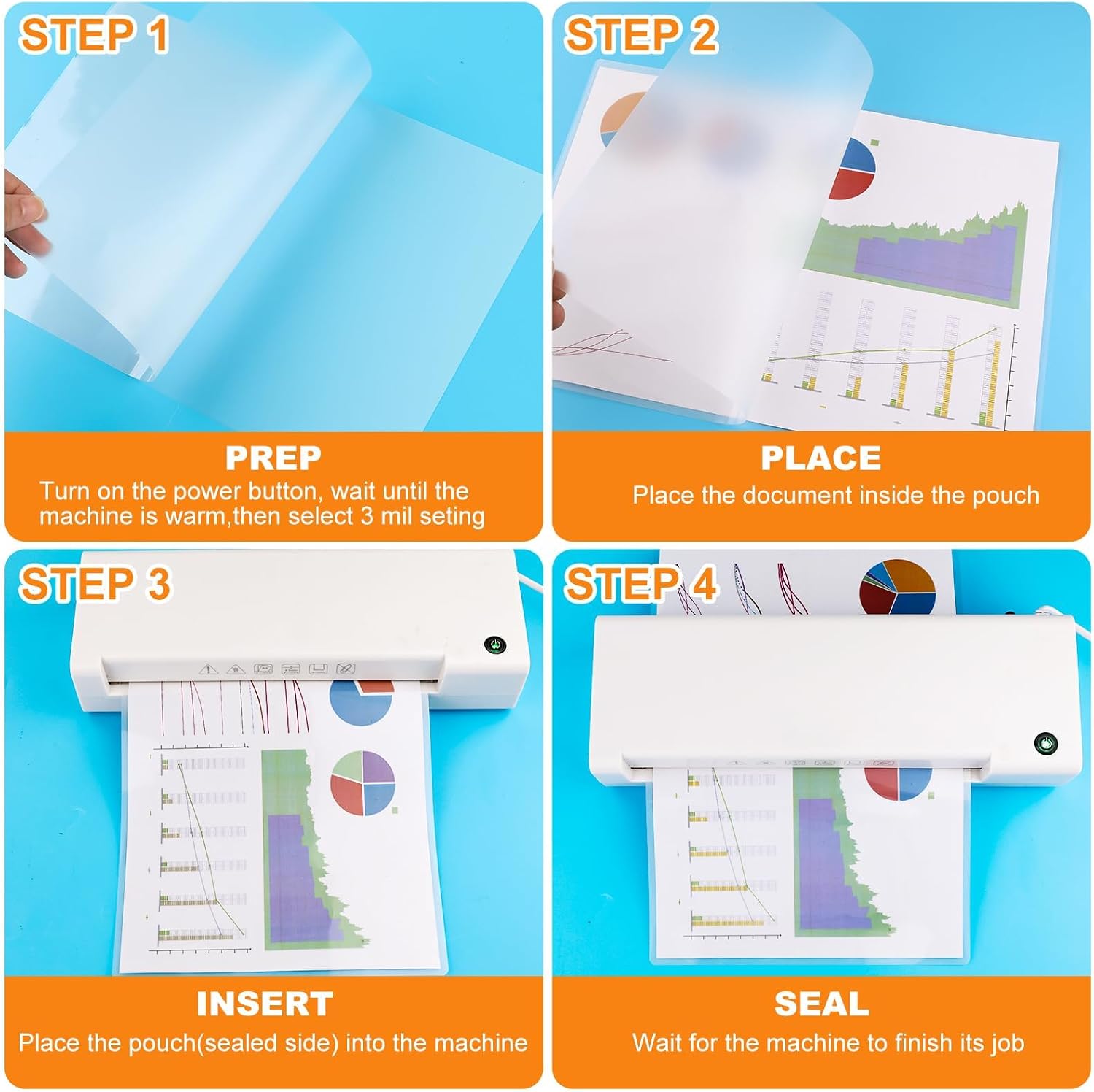 Thumbnail 6 de CAREGY 100-Pack Laminating Pouches, 3 Mil, 11 x 17-Inch Documents