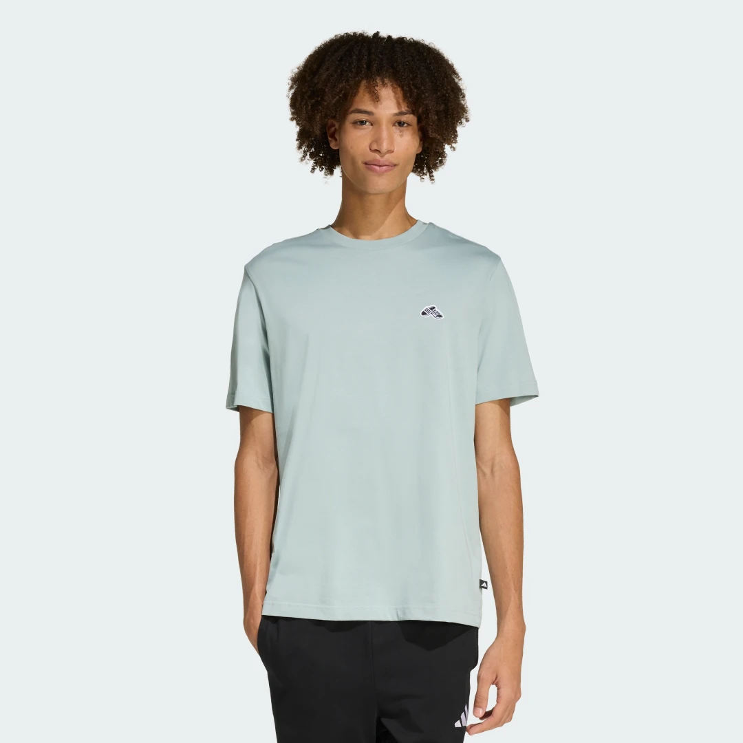 Detalle de Camiseta estampada Summer Slide Trim de Adidas – verde