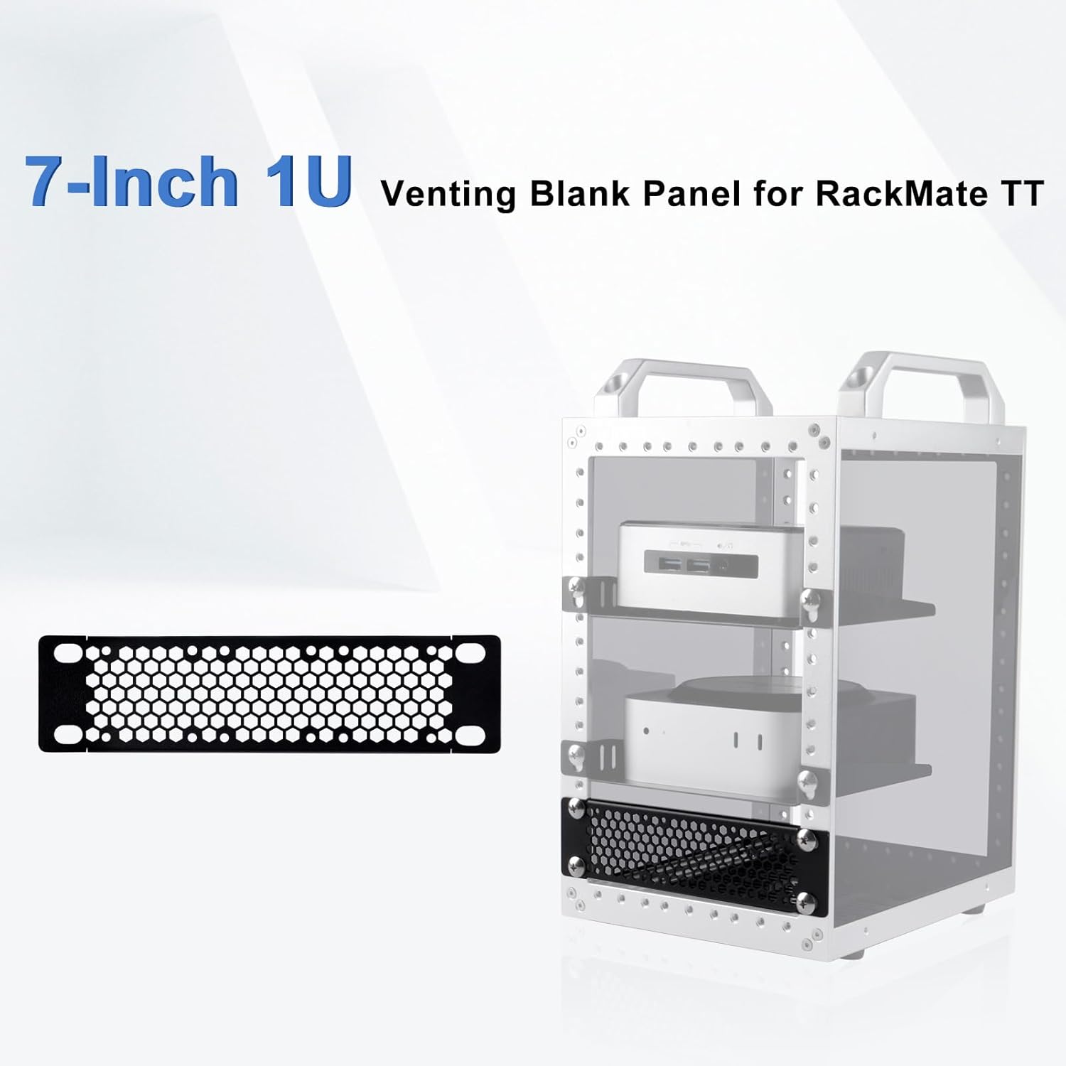 Thumbnail 2 de GeeekPi 7 inch 1U Vented Blank Panel for DeskPi RackMate TT Network Cabinet, Black