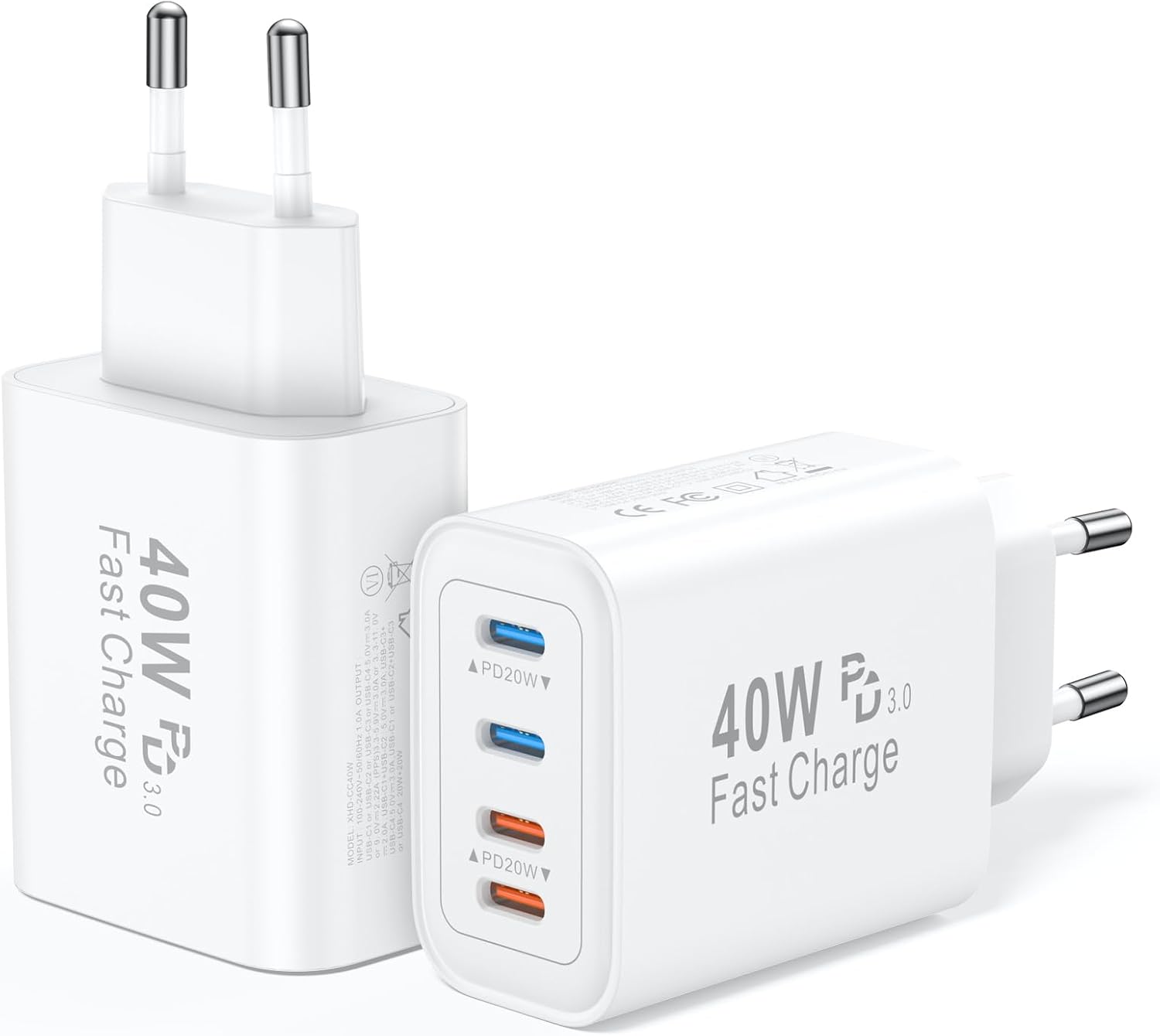Detalle de 40W USB-C Vierfach-Ladegerät 2er Pack
