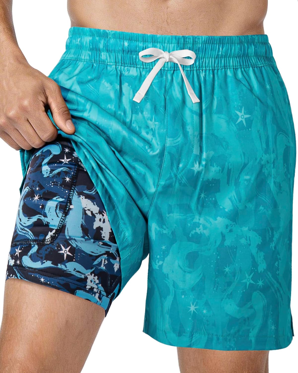 Detalle de FreSprtti 2-in-1 Swim Trunks: All-day Comfort with a Secure Liner and Quick-Dry Tech