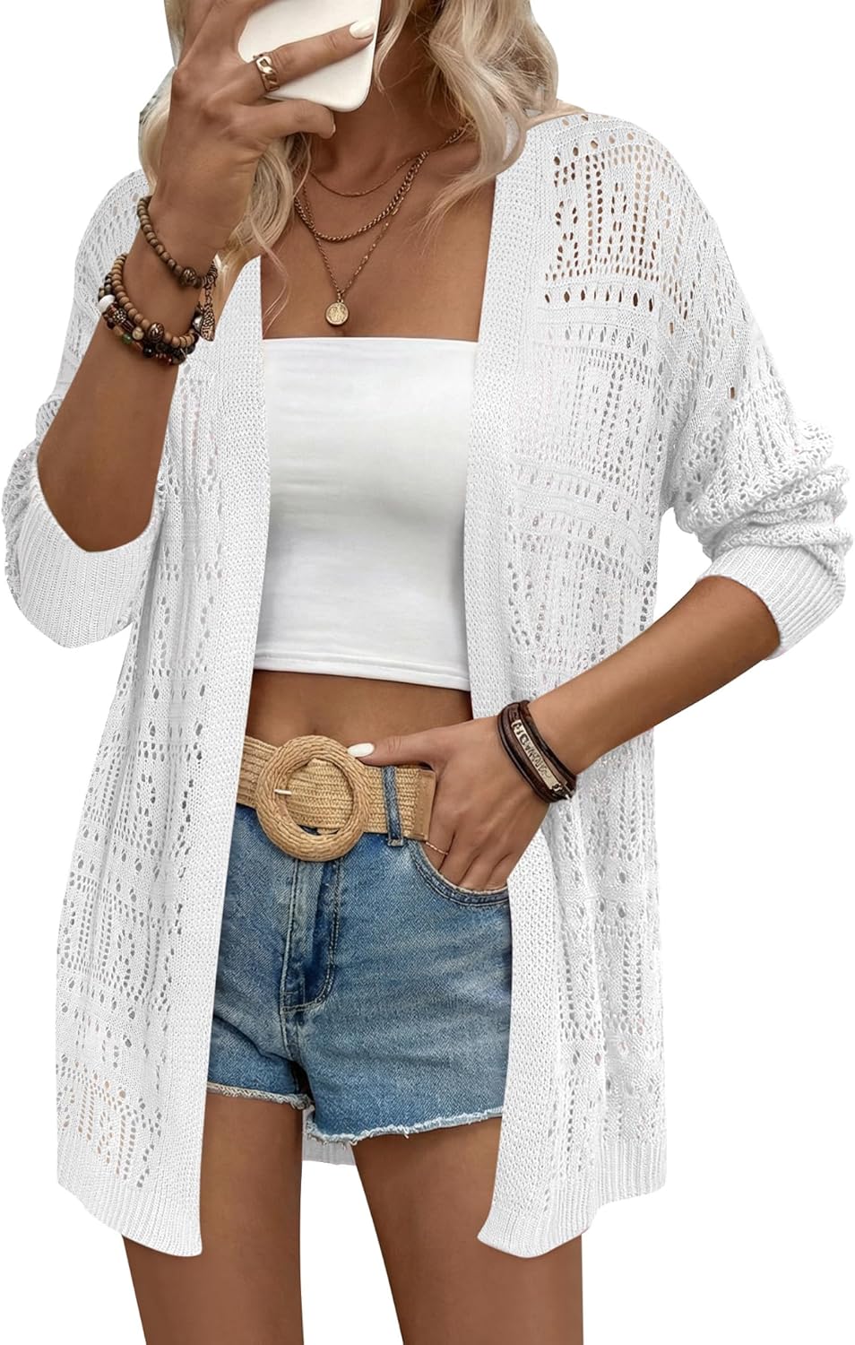 Thumbnail 5 de Zeagoo Women's 2026 Summer Crochet Cardigan: Lightweight Open-Front Kimono Cover-Up