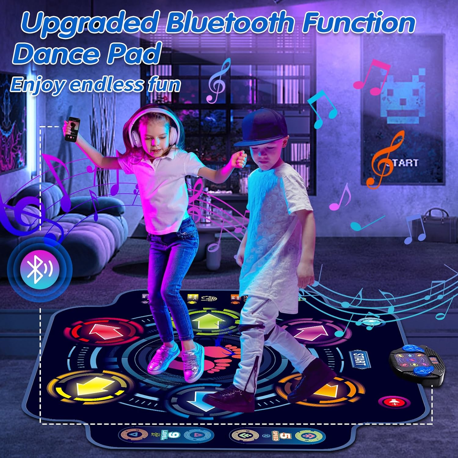 Thumbnail 2 de maysida Kids Dance Mat (Ages 8–12) with 6-Button LED Display, 9 Levels & 3 Modes