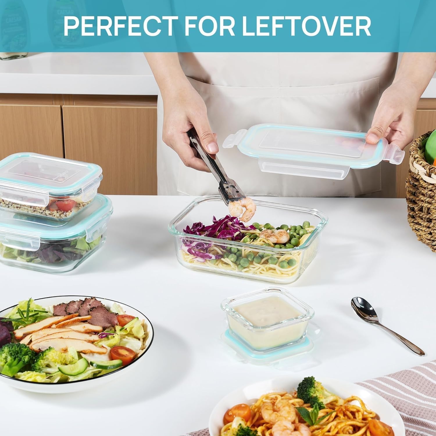 Thumbnail 5 de Vtopmart 8-Pack Glass Food Storage Containers