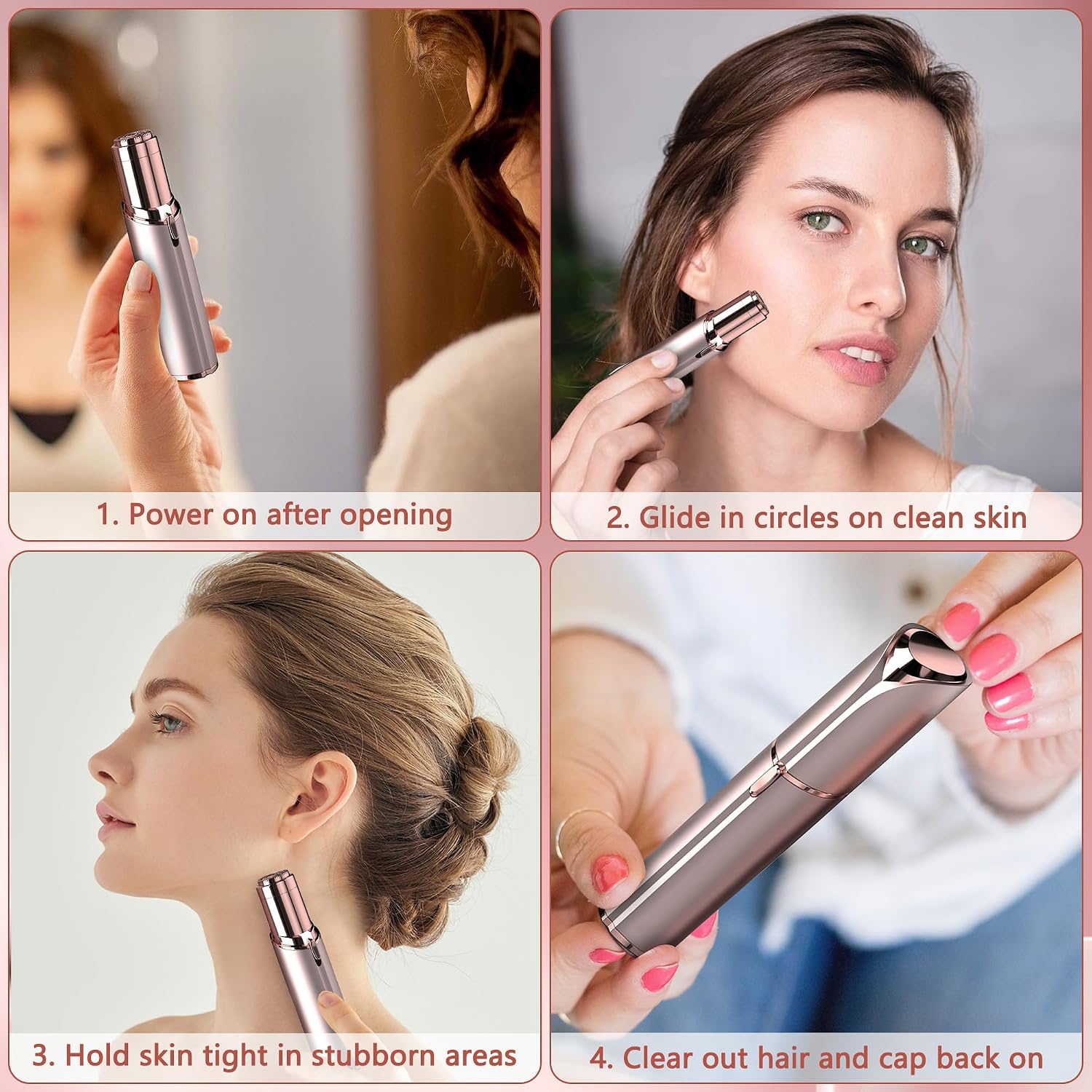 Thumbnail 3 de EVIEY EY-N001 Electric Facial Hair Remover with LED Light, Rose Gold