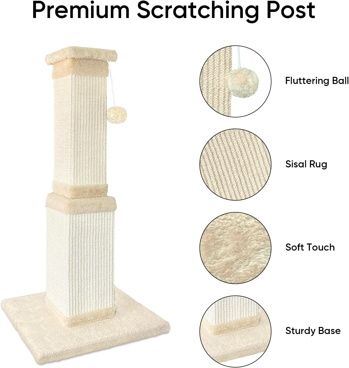 Thumbnail 1 de AGYM Cat Scratching Post for Large Cats (81cm) – Sturdy Sisal Post for Indoor Cats