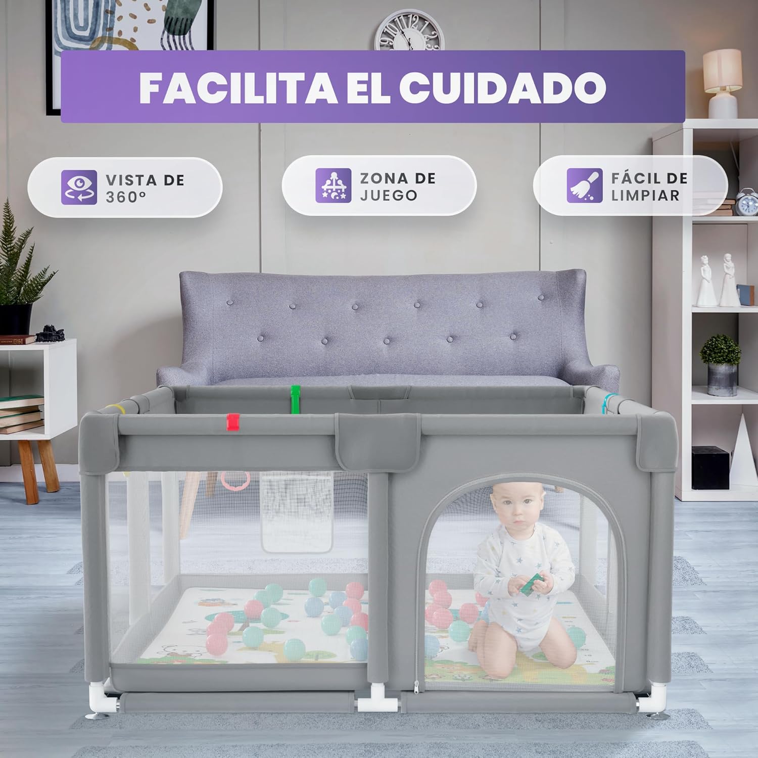 Thumbnail 5 de JUPPLIES Parque Infantil Bebe 120x120cm