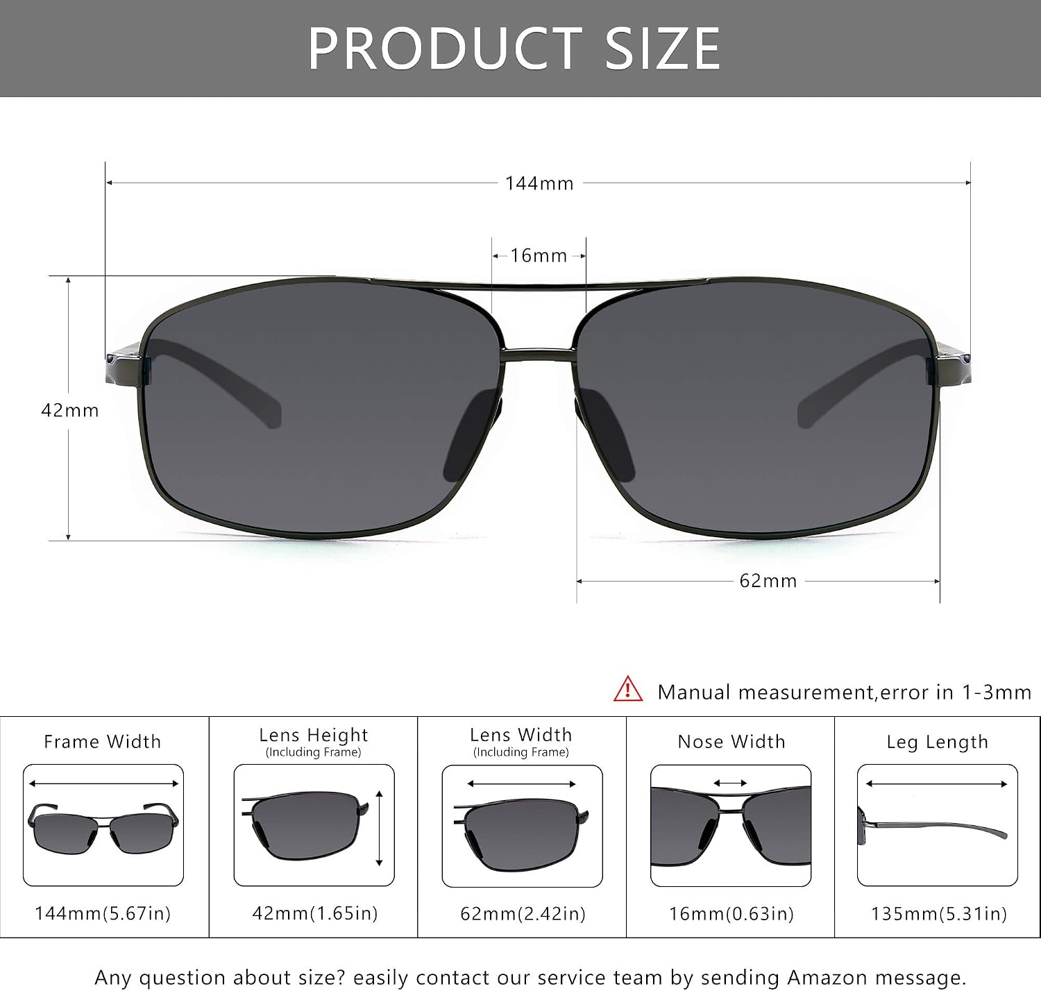 Thumbnail 4 de SUNGAIT lightweight rectangular polarized sunglasses UV400