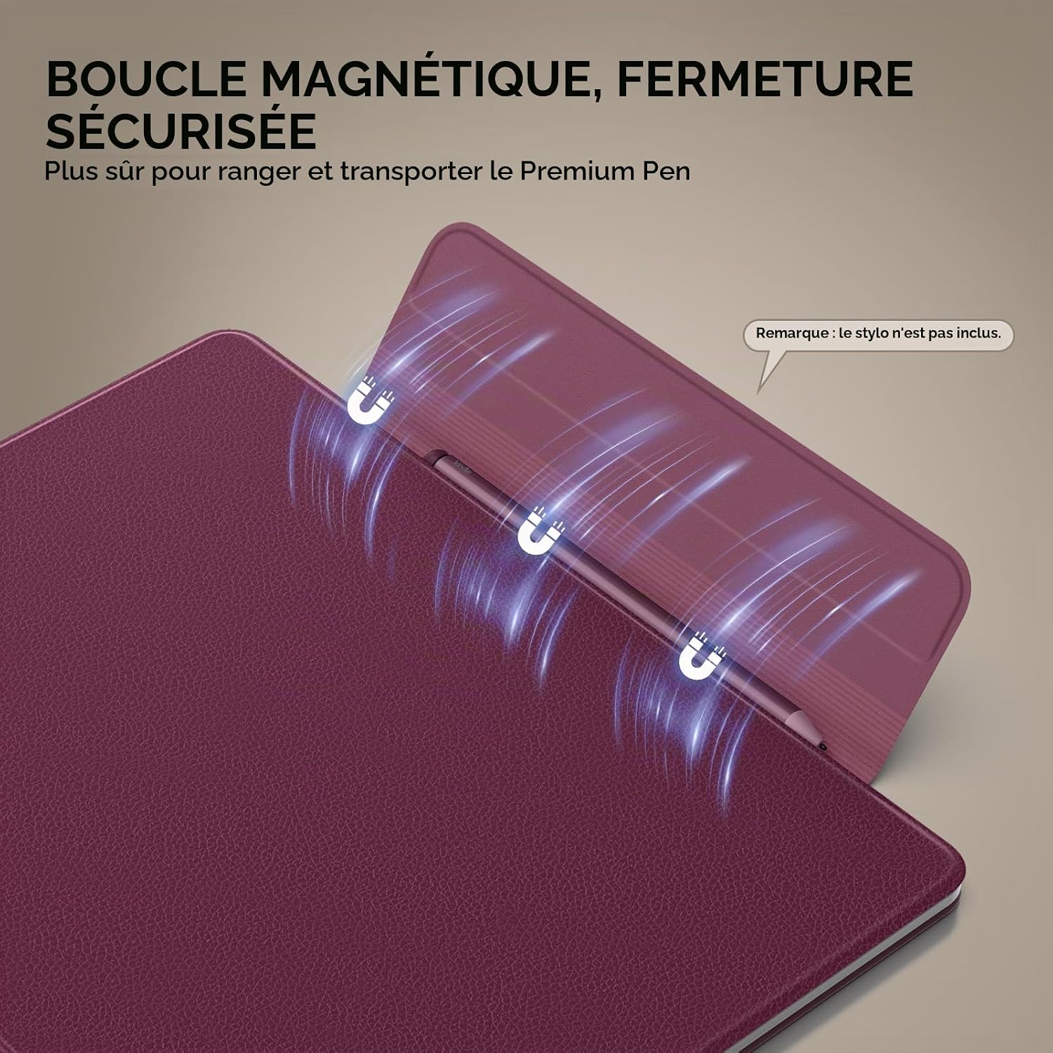 Thumbnail 3 de MoKo magnetische foliohoes voor Kindle Scribe 11 inch, vijg, met penlus