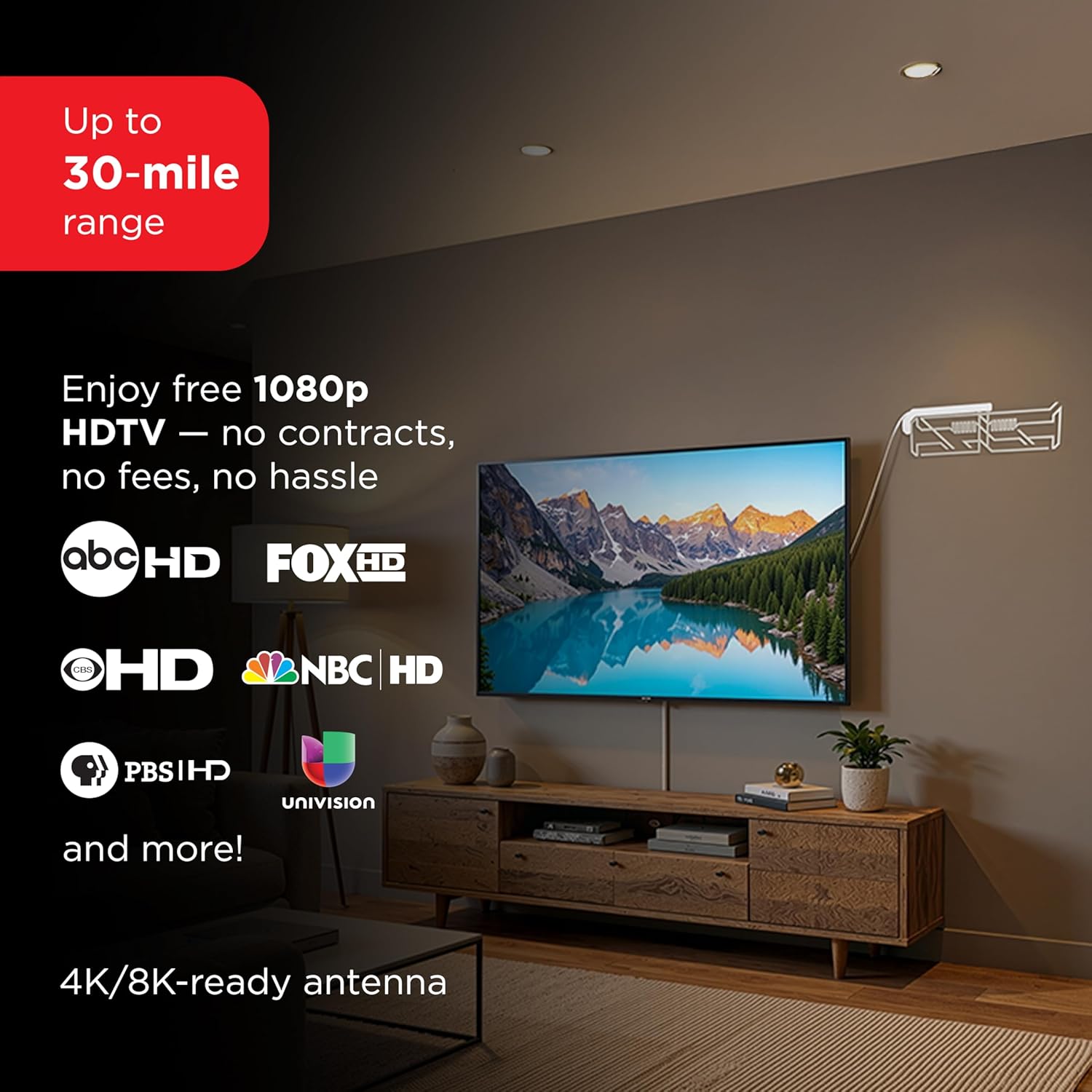 Detalle 2 de UltraPro Indoor TV Antenna (86002) for Smart TV – Long Range HD Local Channels