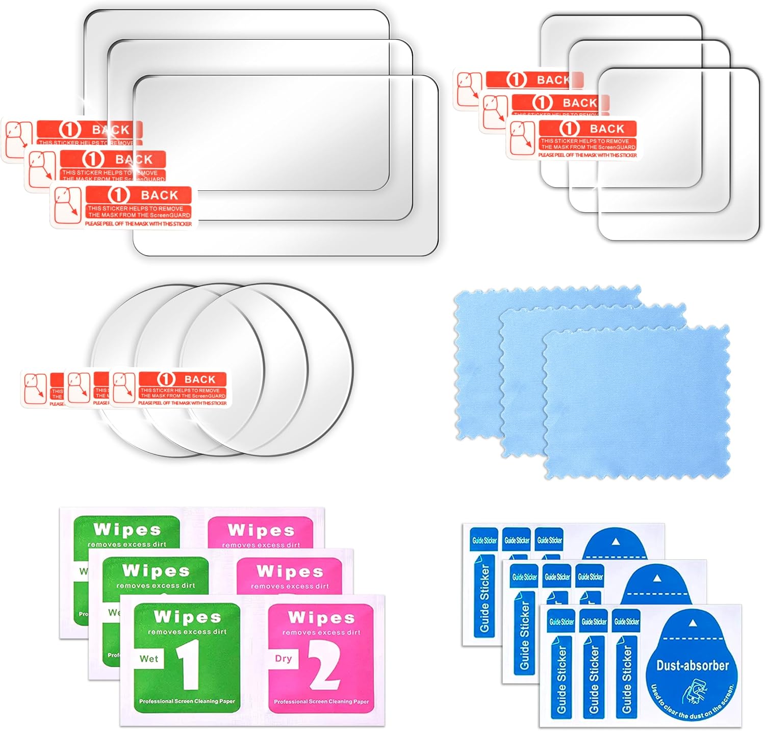 Thumbnail 6 de FiTSTILL Tempered Glass Screen Protector Set for DJI Osmo Action 5 Pro/4/3 (9-pack) with Silicone Lens Cover