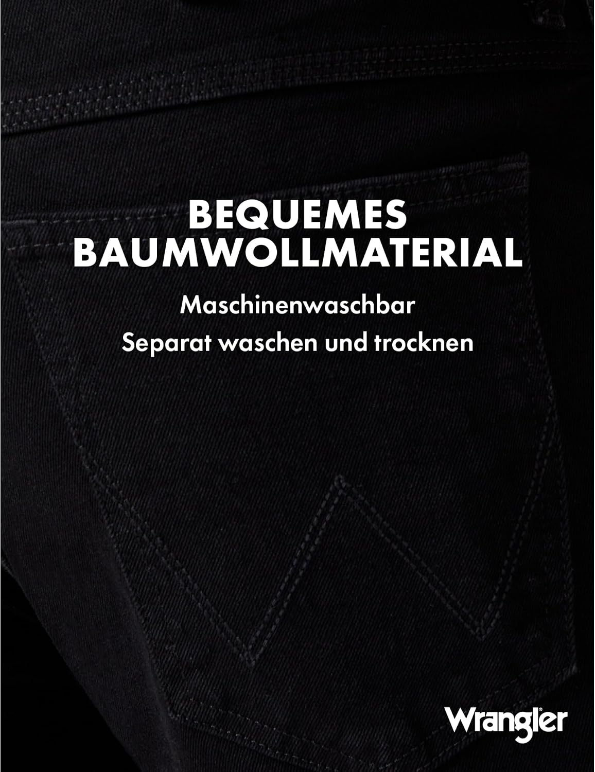 Detalle de Wrangler Herren Jeans Regular – Mid Waist, Regular Fit, Blau/Schwarz, Größe W30–W44, Länge 36