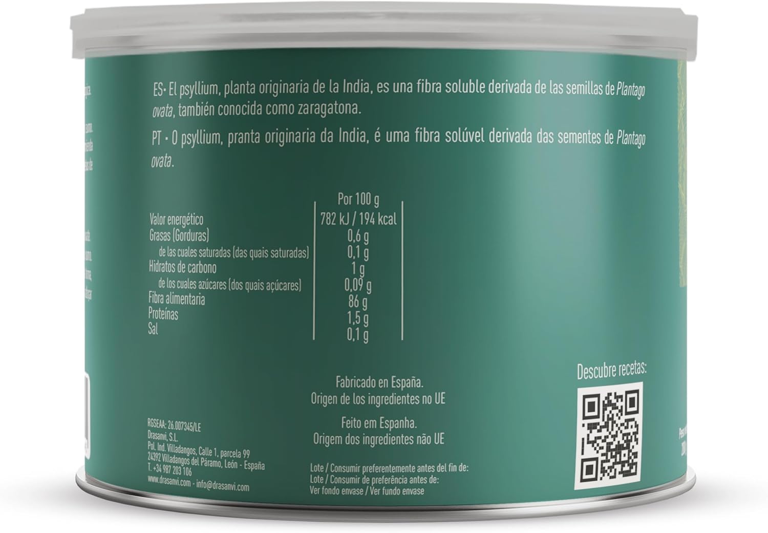 Thumbnail 4 de Drasanvi PSYLLIUM en polvo 200g
