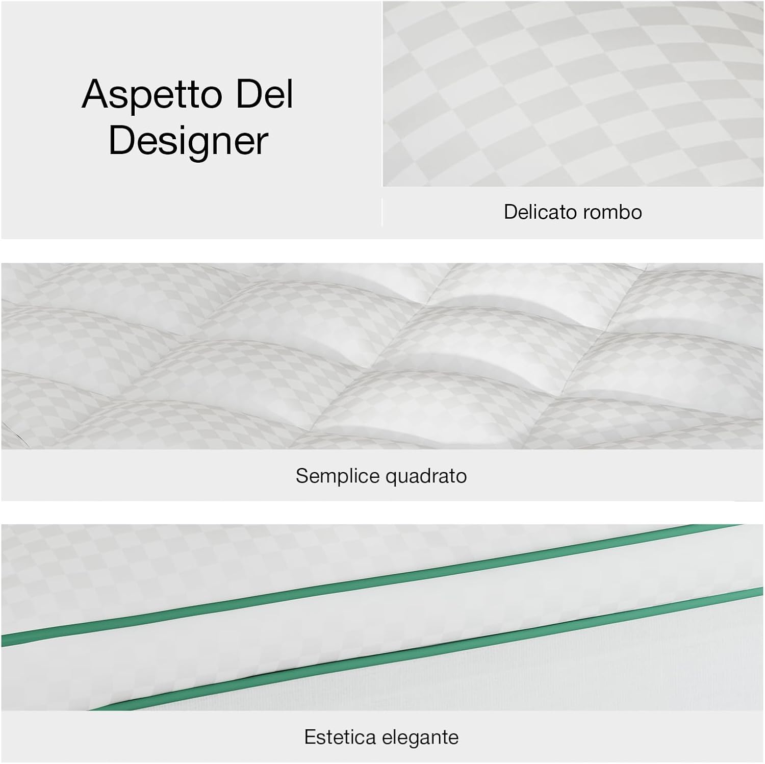 Detalle 2 de Novilla Topper Materasso Matrimoniale 160x200 cm – Sovramaterasso imbottito 5 cm, effetto piuma, lavabile