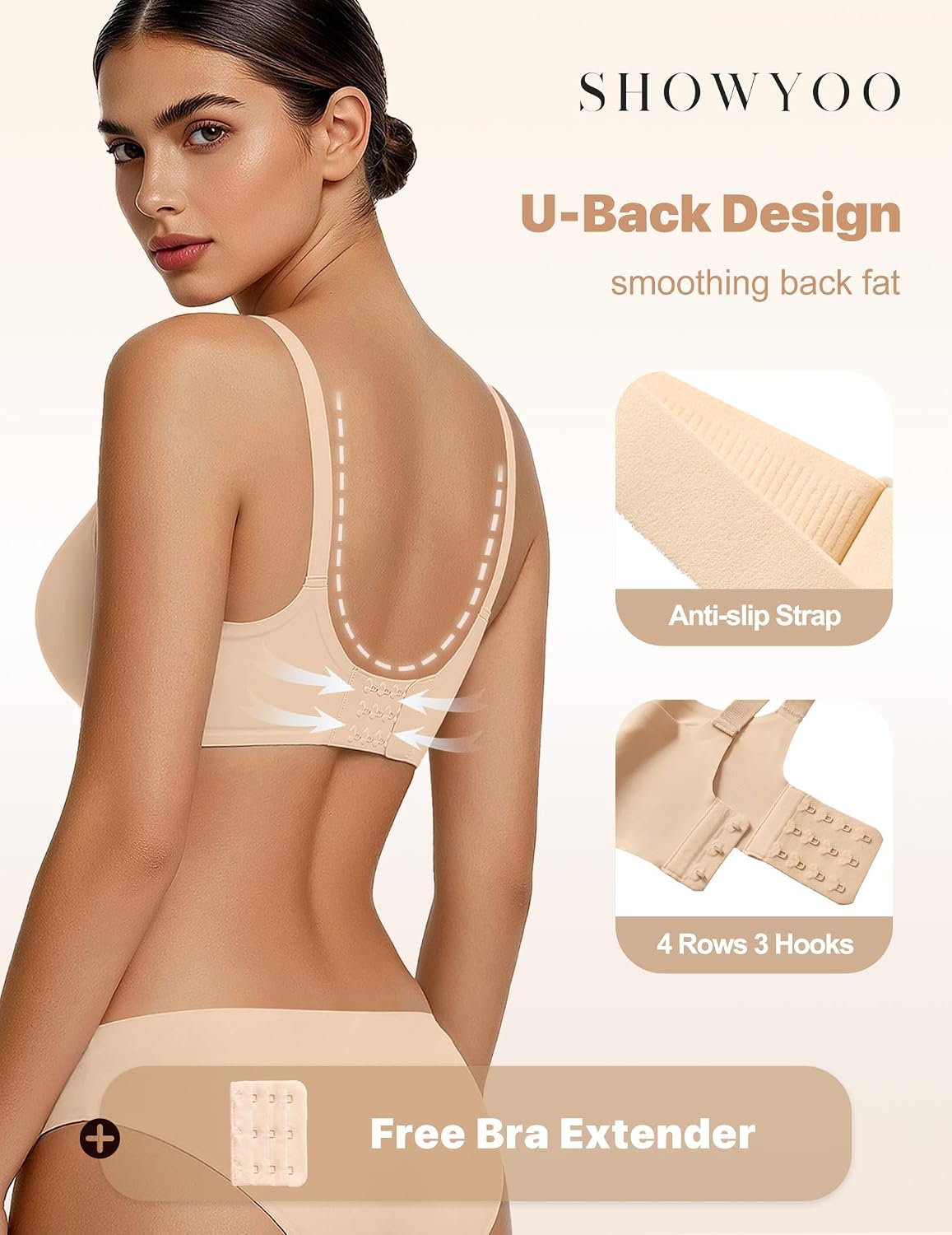 Detalle 2 de Showyoo Wireless Bra in a Nylon-Spandex Blend