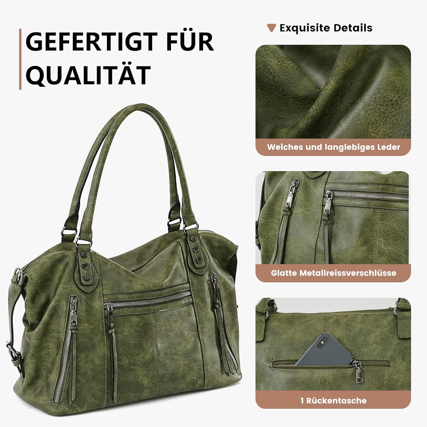 Thumbnail 3 de TANTOMI Damenhandtasche Mittelgroße Umhängetasche & Crossbody-Tasche mit verstellbarem Schulterriemen