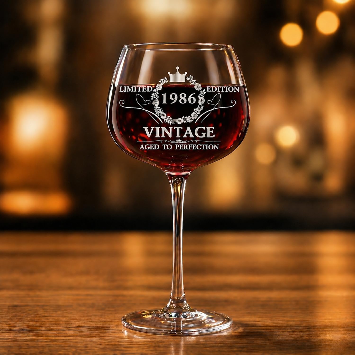 Thumbnail 1 de VOMEP Vintage 1986 40th birthday wine glass gift (turning 40 present for women)