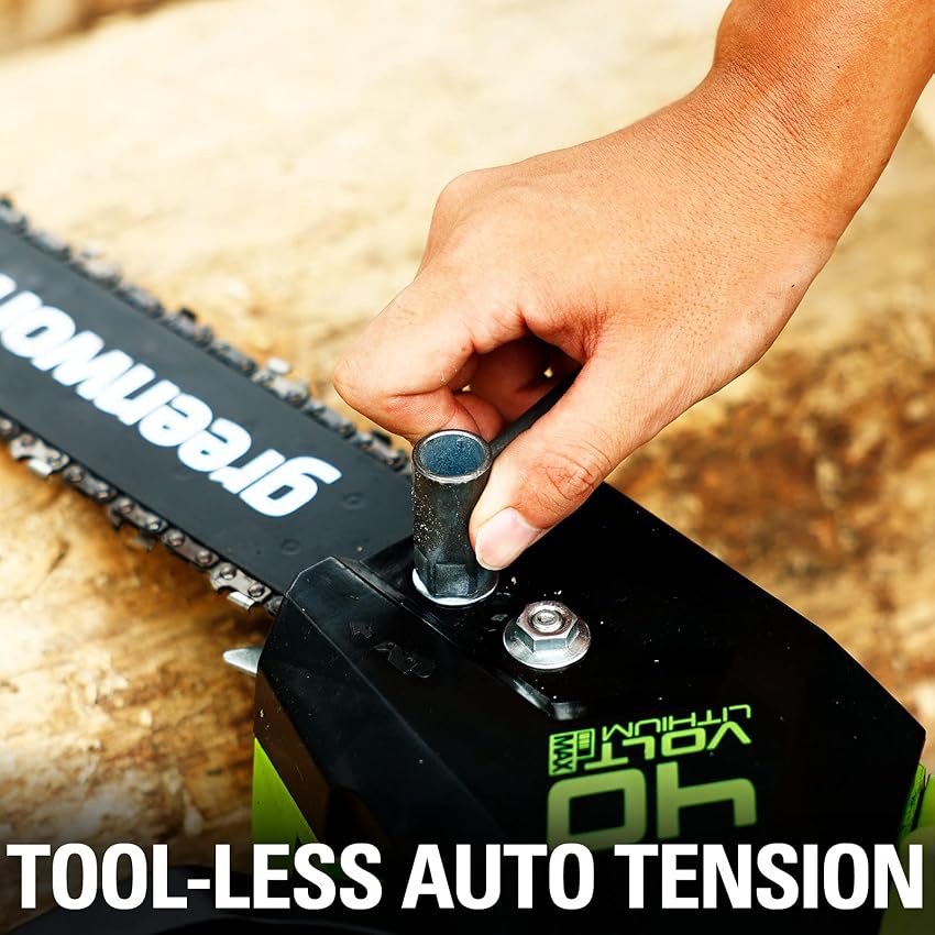 Detalle 2 de Greenworks GD40CS18 Motosierra a Batería 🔋 40 cm Autoengrasado