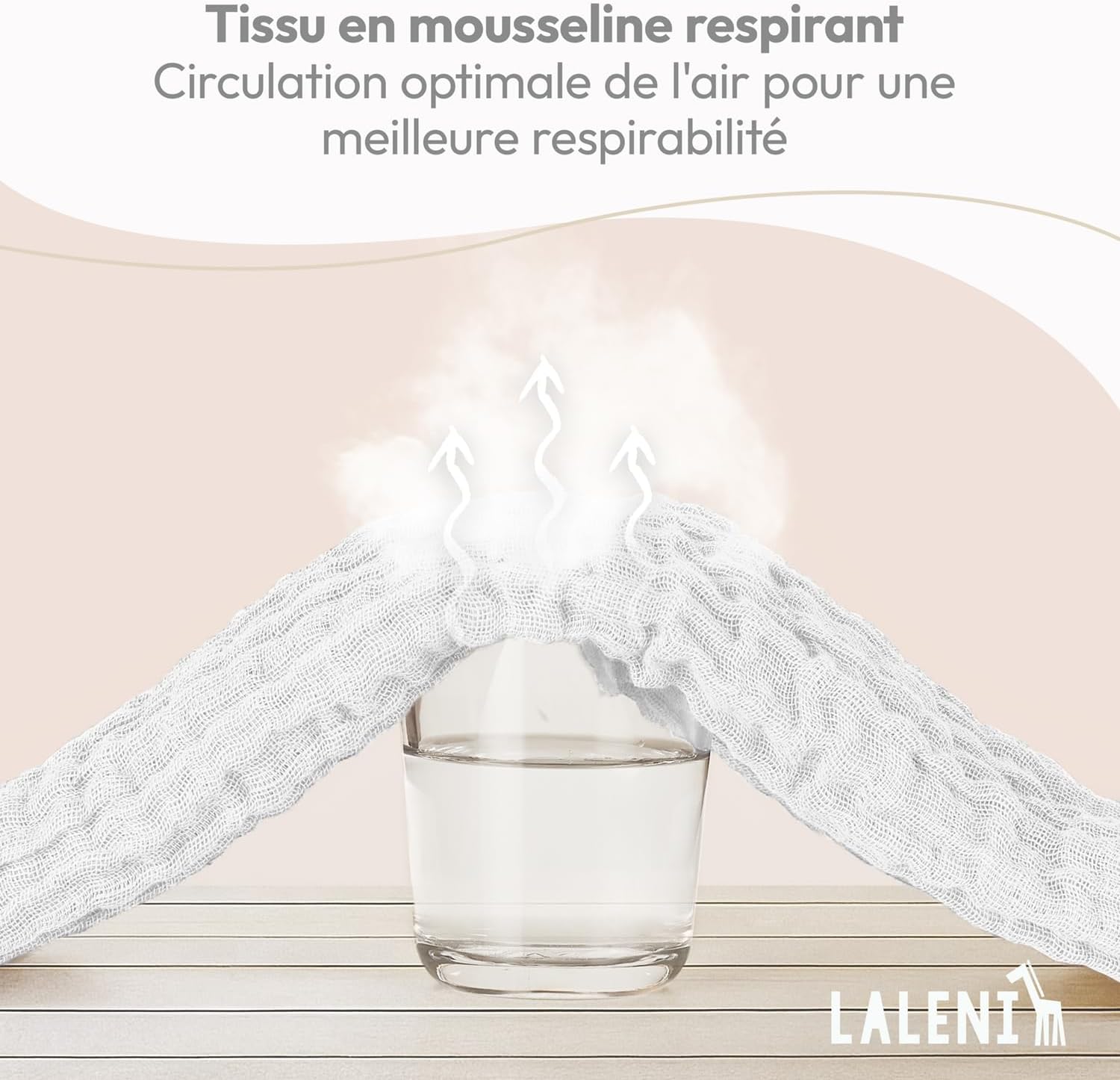 Thumbnail 5 de Laleni lot de 5 bavoirs bébé en pur coton en mousseline 70 x 70 cm – blancs