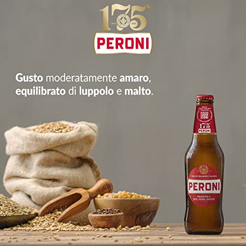 Detalle 2 de Peroni Birra Lager 175 Anniversario – Cassa 24 bottiglie da 33 cl, Malto Italiano, 4,7% vol
