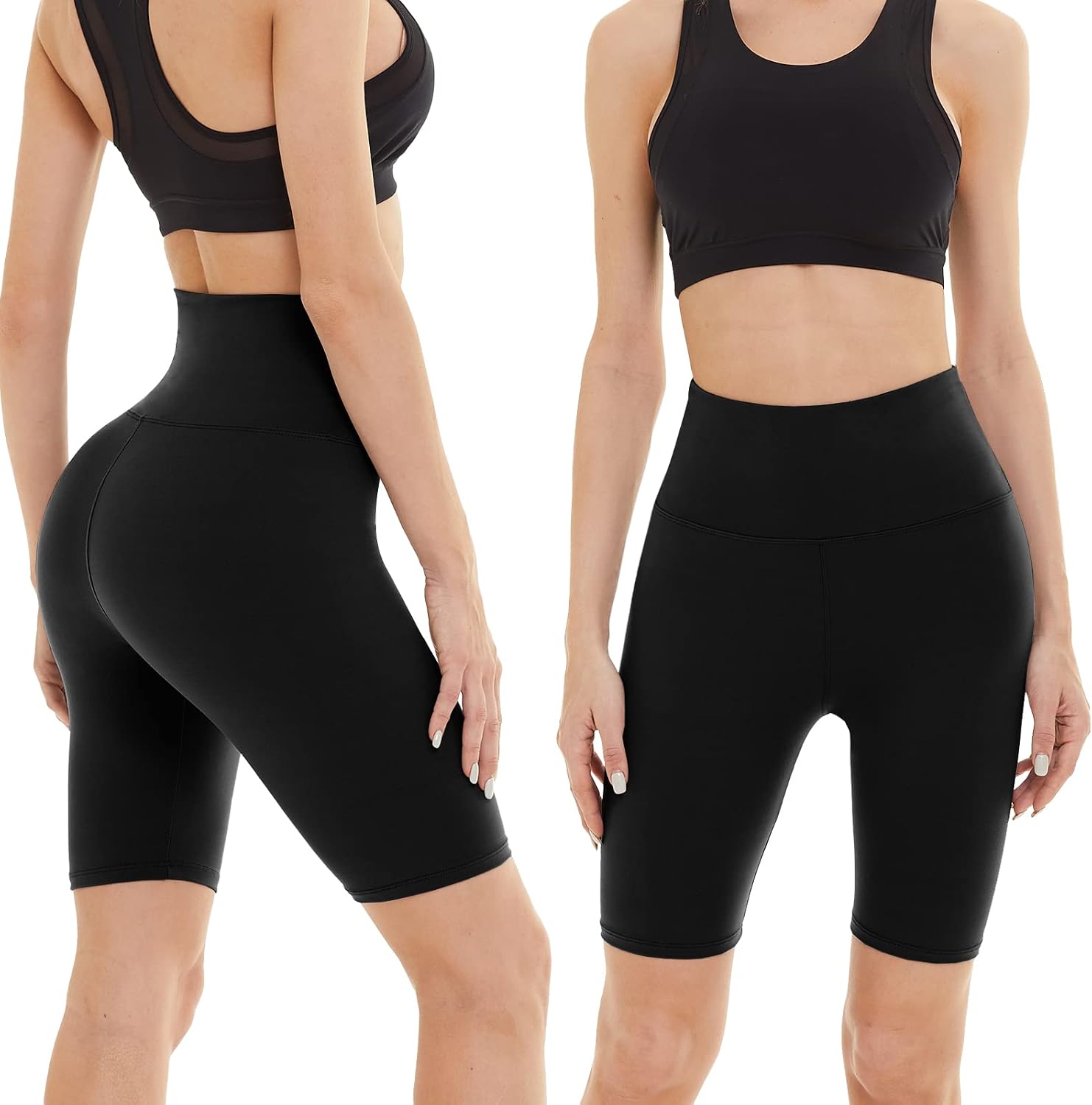 Detalle 2 de FOTOCITI Radlerhose Damen High Waist – 3er Pack elastische Shorts, vielseitig