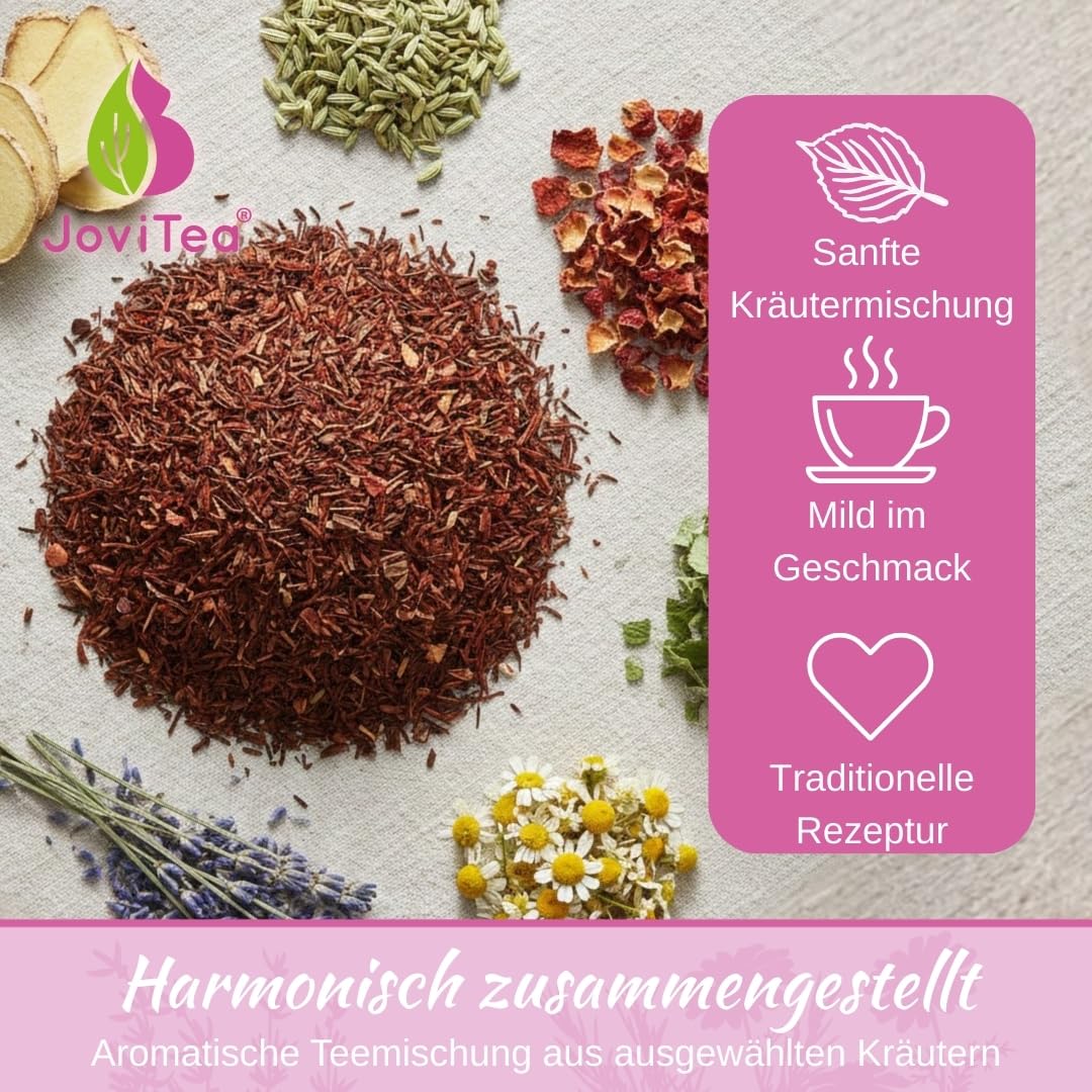 Detalle de JoviTea Babytraum Tee BIO Klapperstorch – Traditionelle Kräutermischung, 75 g