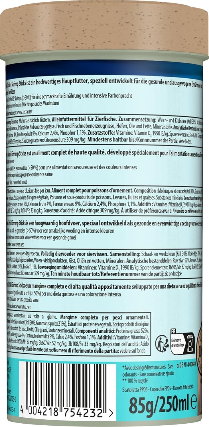 Detalle 2 de Tetra Cichlid Sticks – Nourriture de base flottante pour cichlidés et gros poissons d’ornement