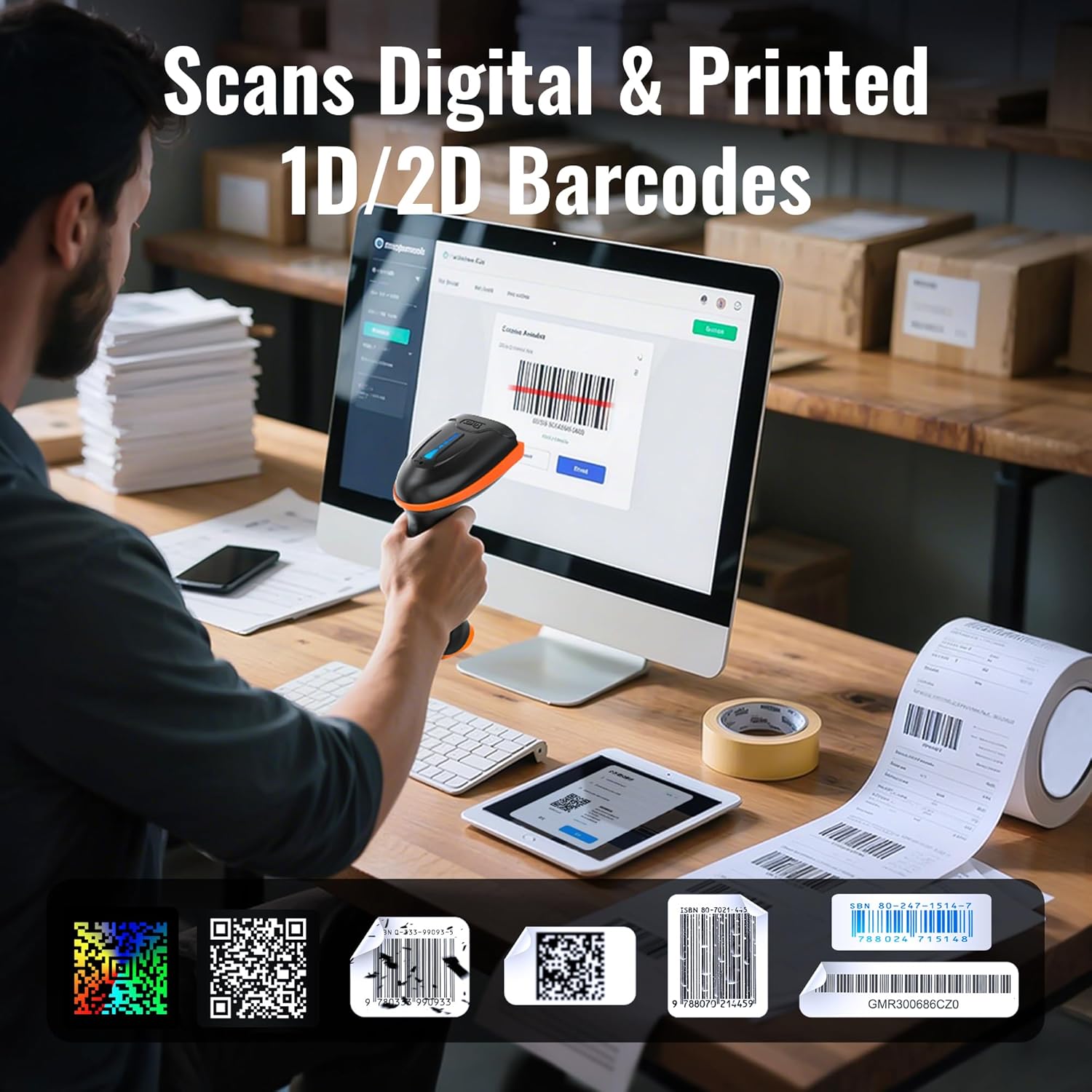 Thumbnail 5 de Tera D5100 2000mAh 2D QR Barcode Scanner