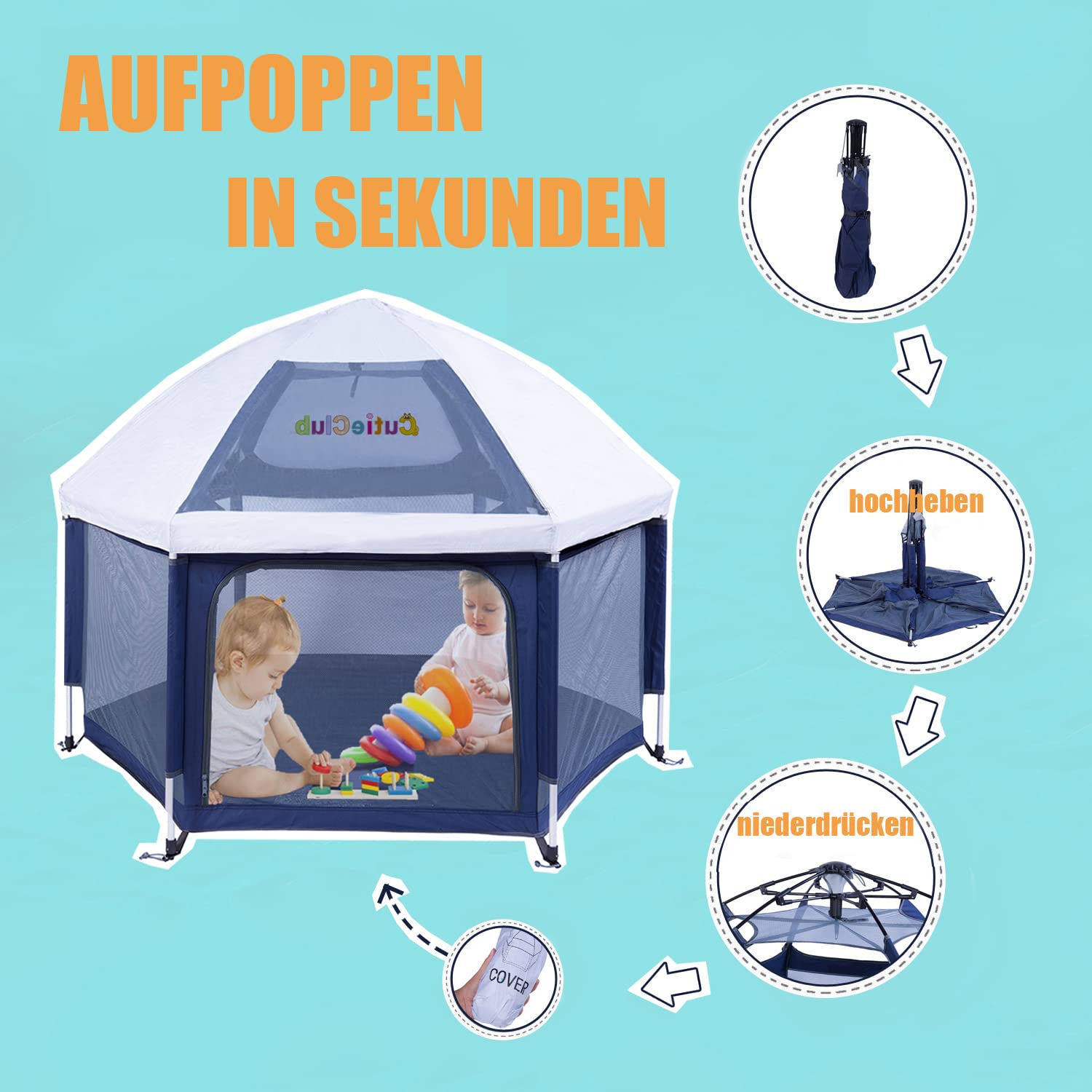 Thumbnail 3 de CutieClub Laufstall 150 cm, faltbar