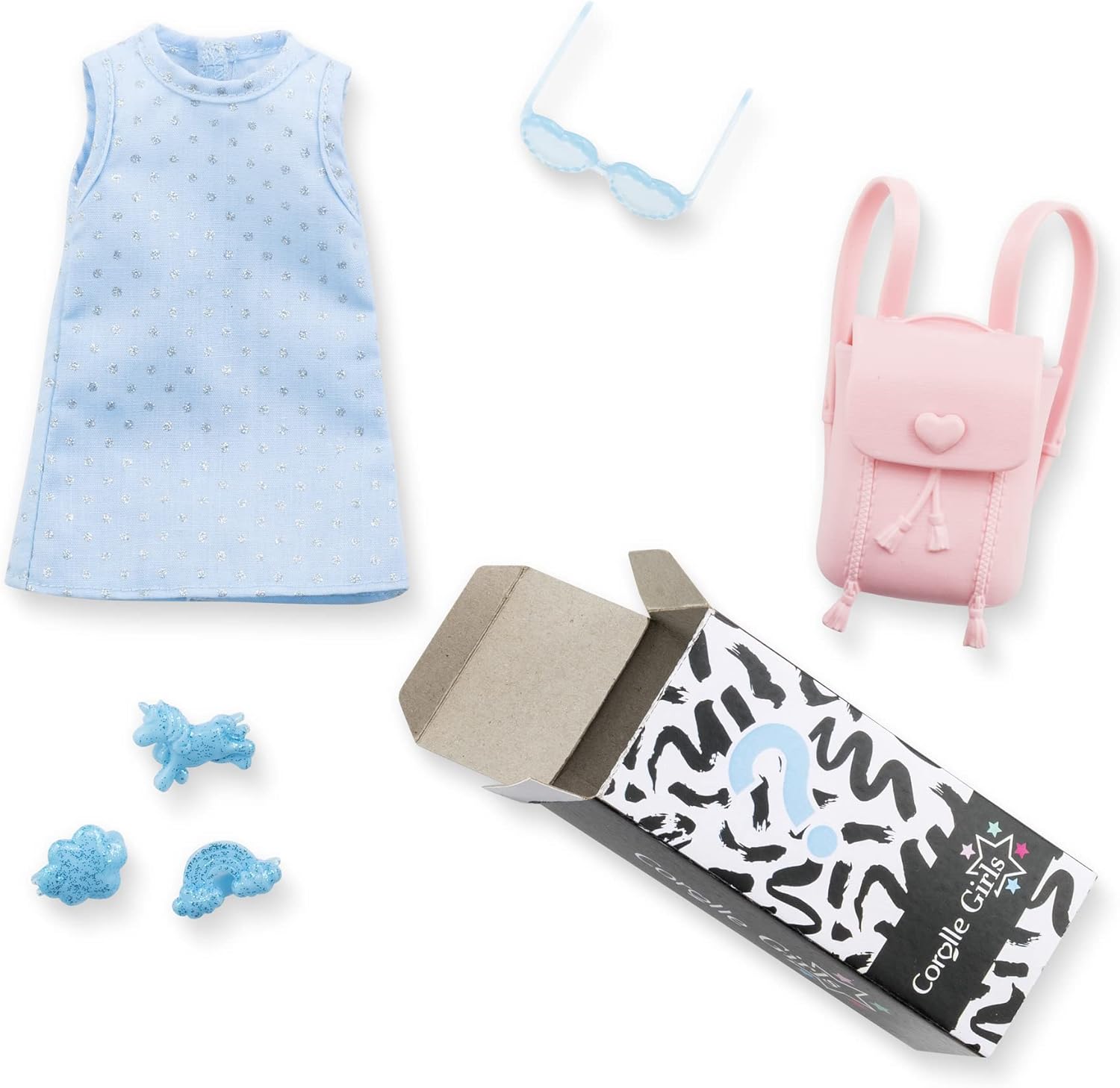 Thumbnail 6 de Corolle Girls Zoe Shopping Surprise Ankleidepuppe mit Ohrringen und 6 Überraschungen (28 cm), Vanilleduft, ab 4 Jahren