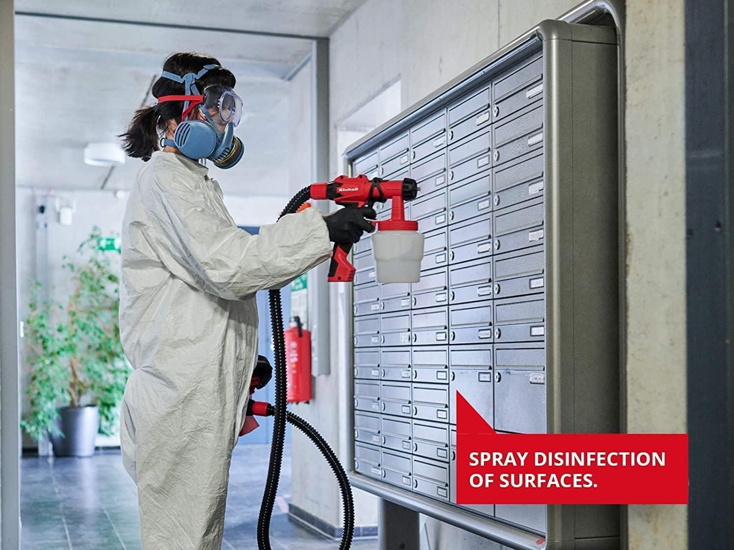 Detalle de Einhell TC-SY 400 P : Pistolet à peinture électrique (400 W) pour laques et vernis avec accessoires