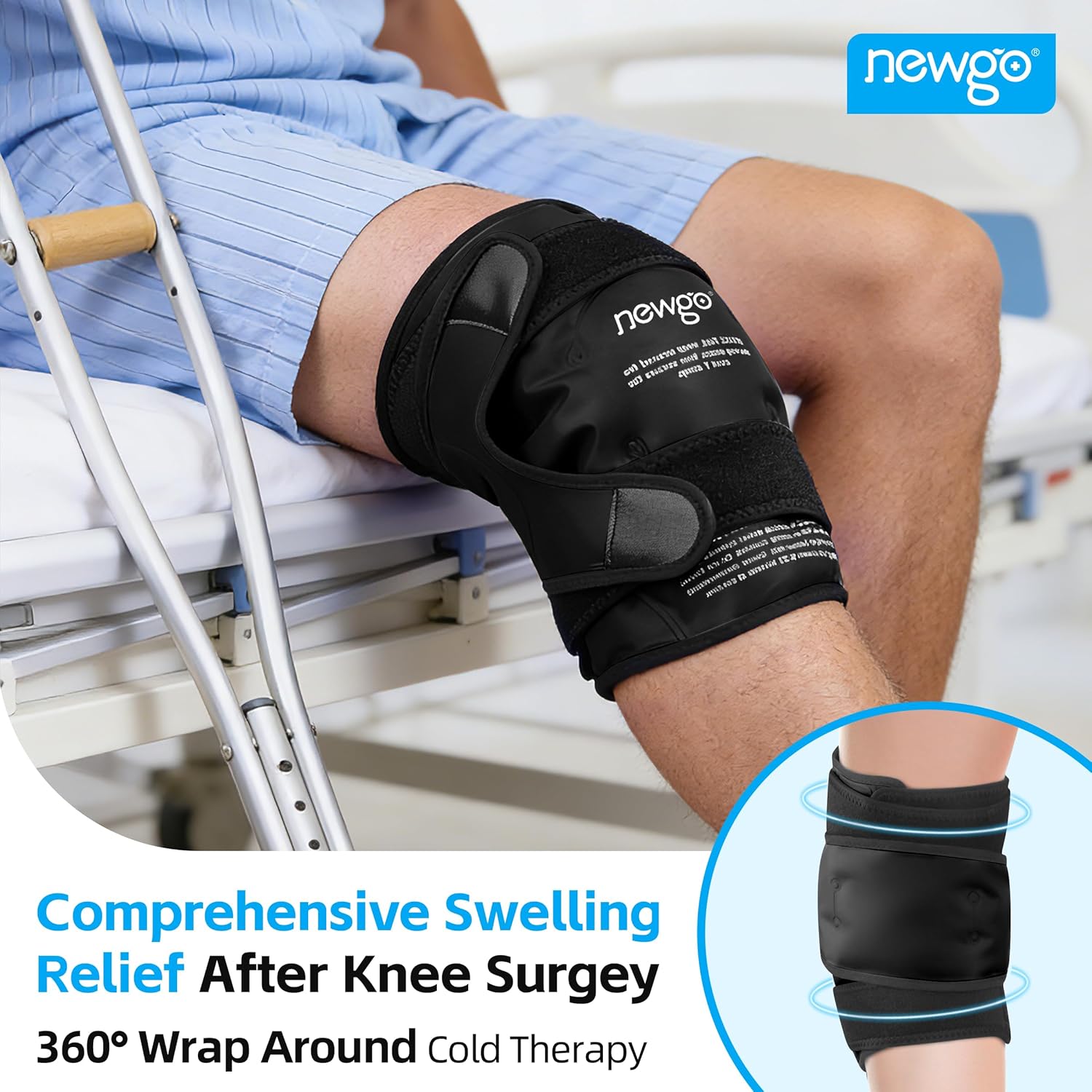 Detalle de NEWGO Ice Pack Knee Wrap for Knee Pain Relief